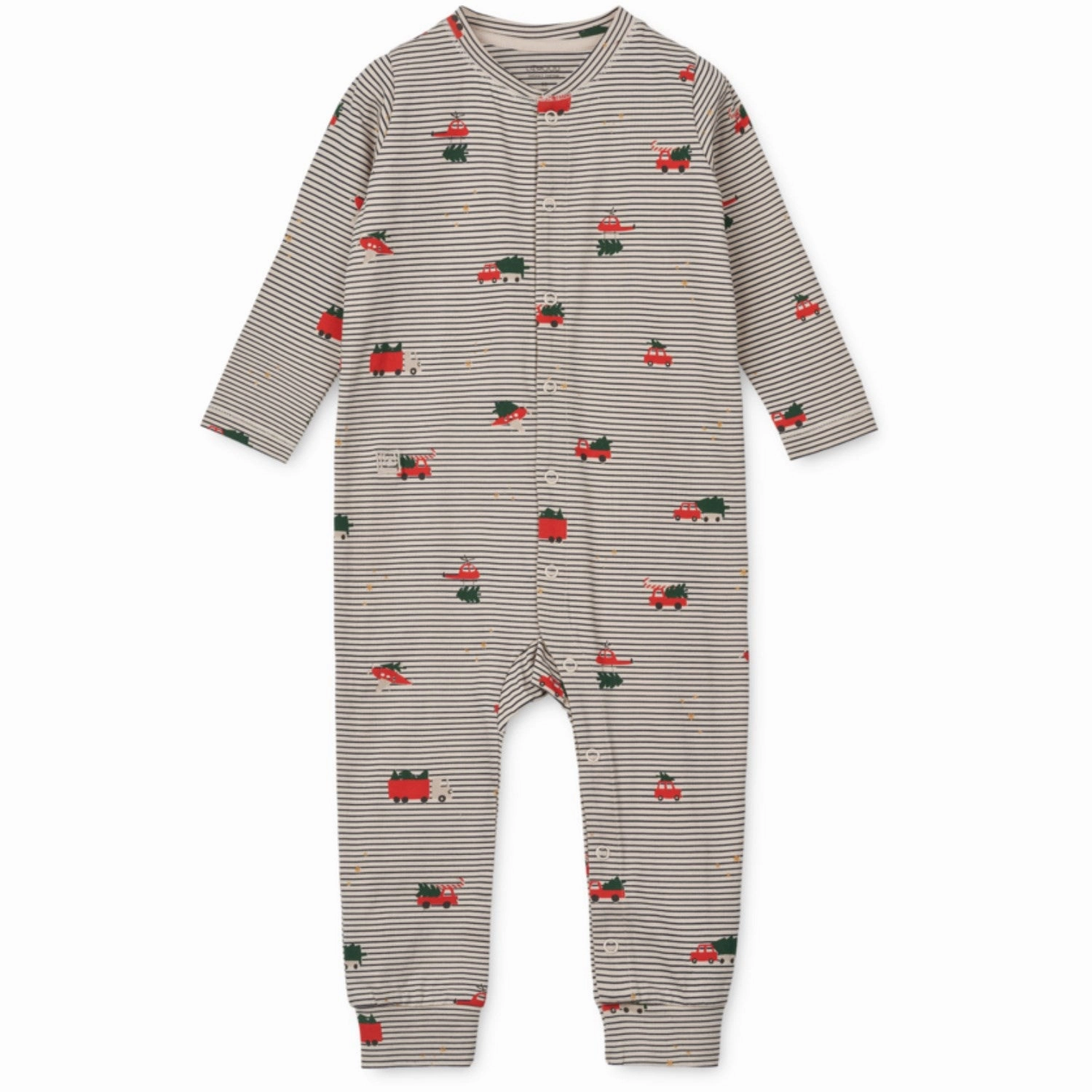 LieWood Holiday Vehicles / Stripe Navy Birk Printed Pyjamas Jumpsuit Street Home Weekend Natural