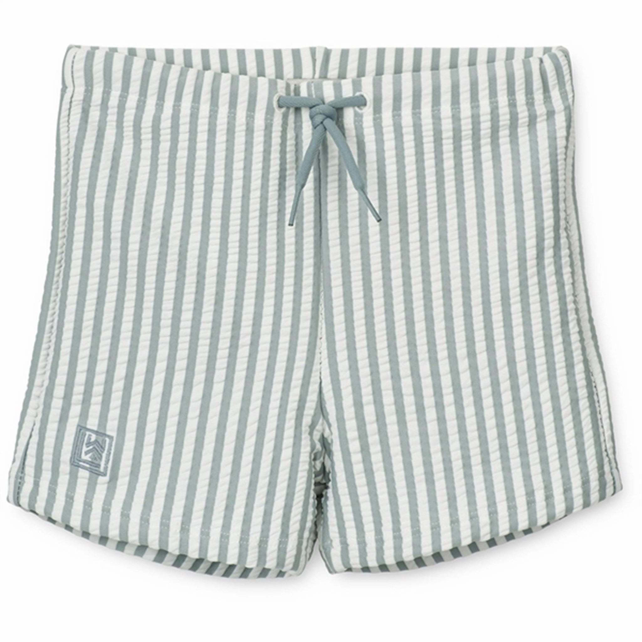 Liewood Otto Swim Pants Y/D Stripe: Sea Blue/White Non Restrictive Band Roll Resistant Hem