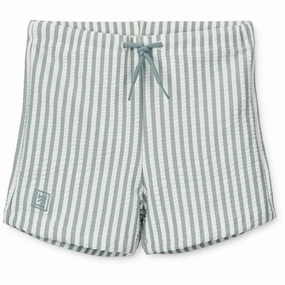 Liewood Otto Swim Pants Y/D Stripe: Sea Blue/White Non Restrictive Band Roll Resistant Hem