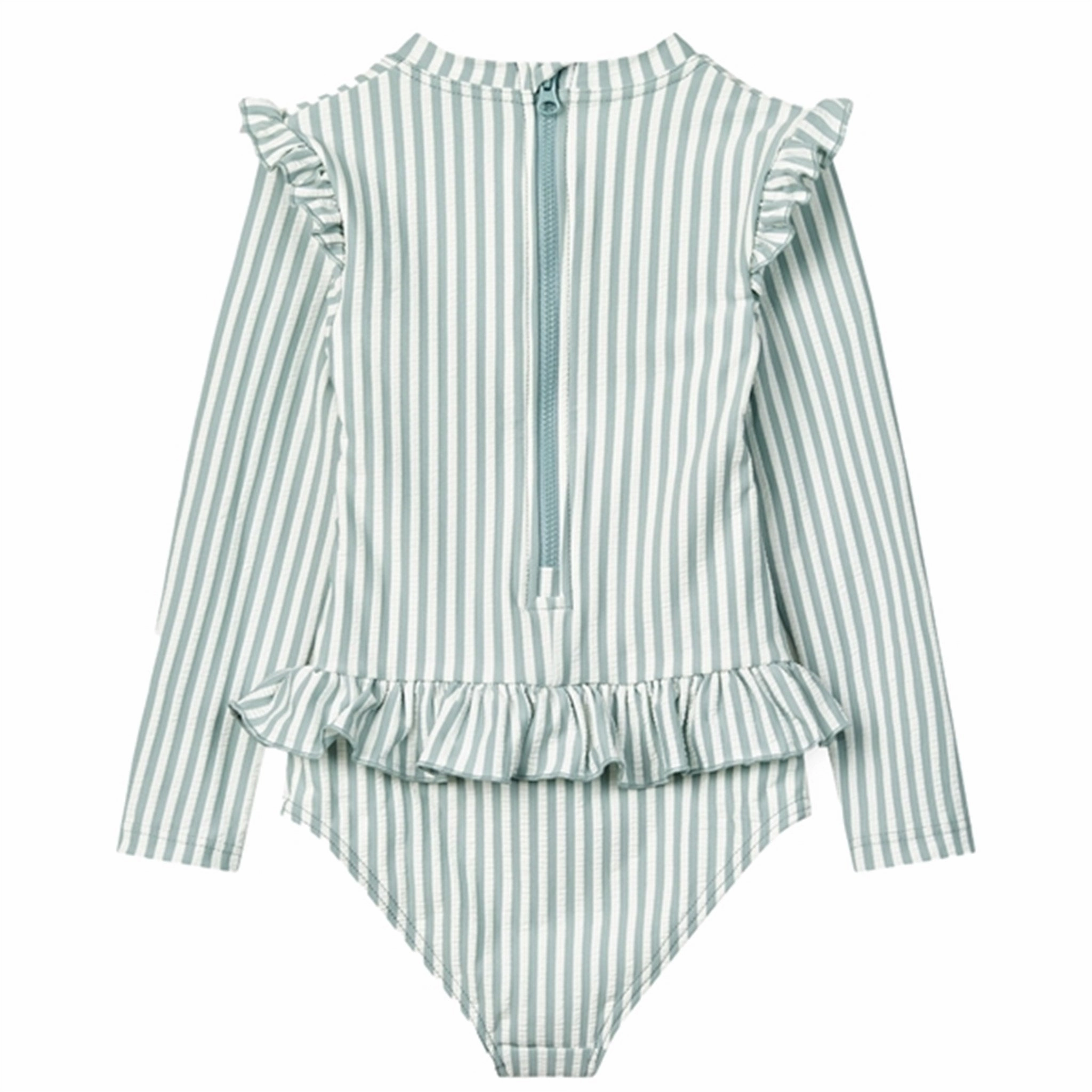 Must-have Resort-Wear Liewood Sille Seersucker Swimsuit Y/D Stripe Sea Blue/White