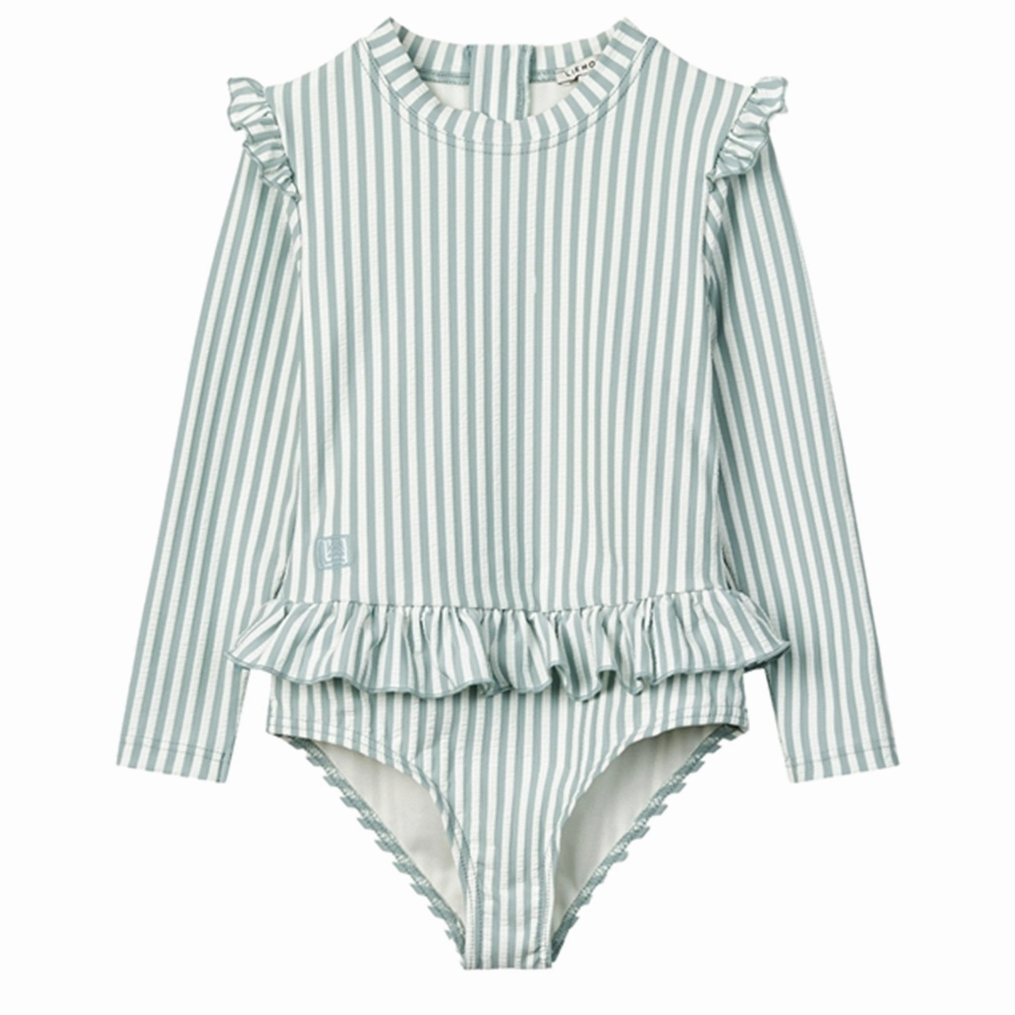 Island Life Sunny Vacation Liewood Sille Seersucker Swimsuit Y/D Stripe Sea Blue/White