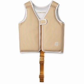 Stretch Weave Fabric Lightweight Compression LieWood Stripe: Sandy/Golden Caramel Dove Swim Vest