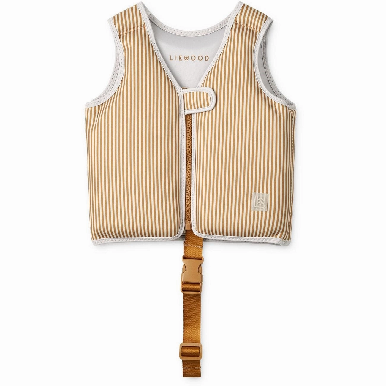 Stretch Weave Fabric Lightweight Compression LieWood Stripe: Sandy/Golden Caramel Dove Swim Vest