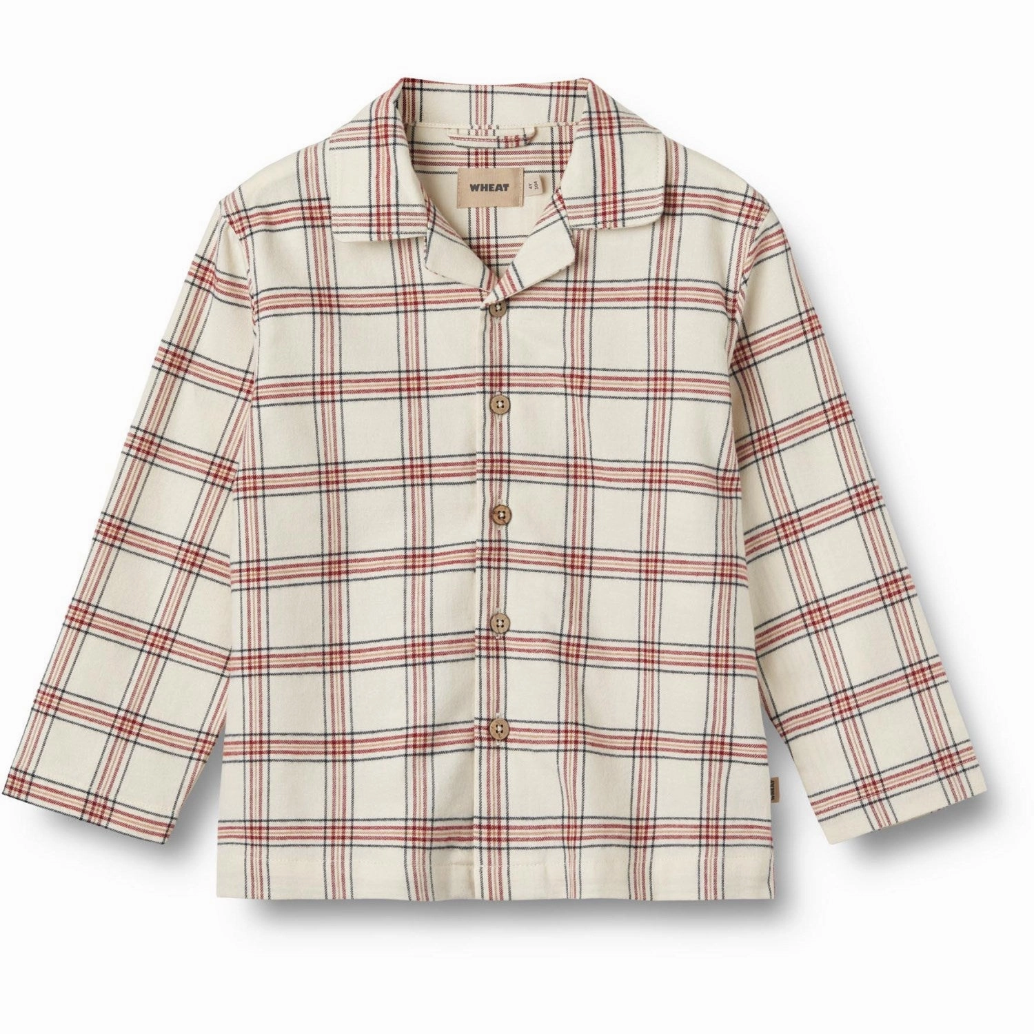 Wheat Eggshell Check Pyjamas Madison Plush Lining