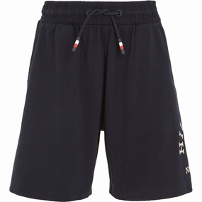 Rubberized Waistband Tommy Hilfiger Monogram Wreath Sweatshorts Desert Sky