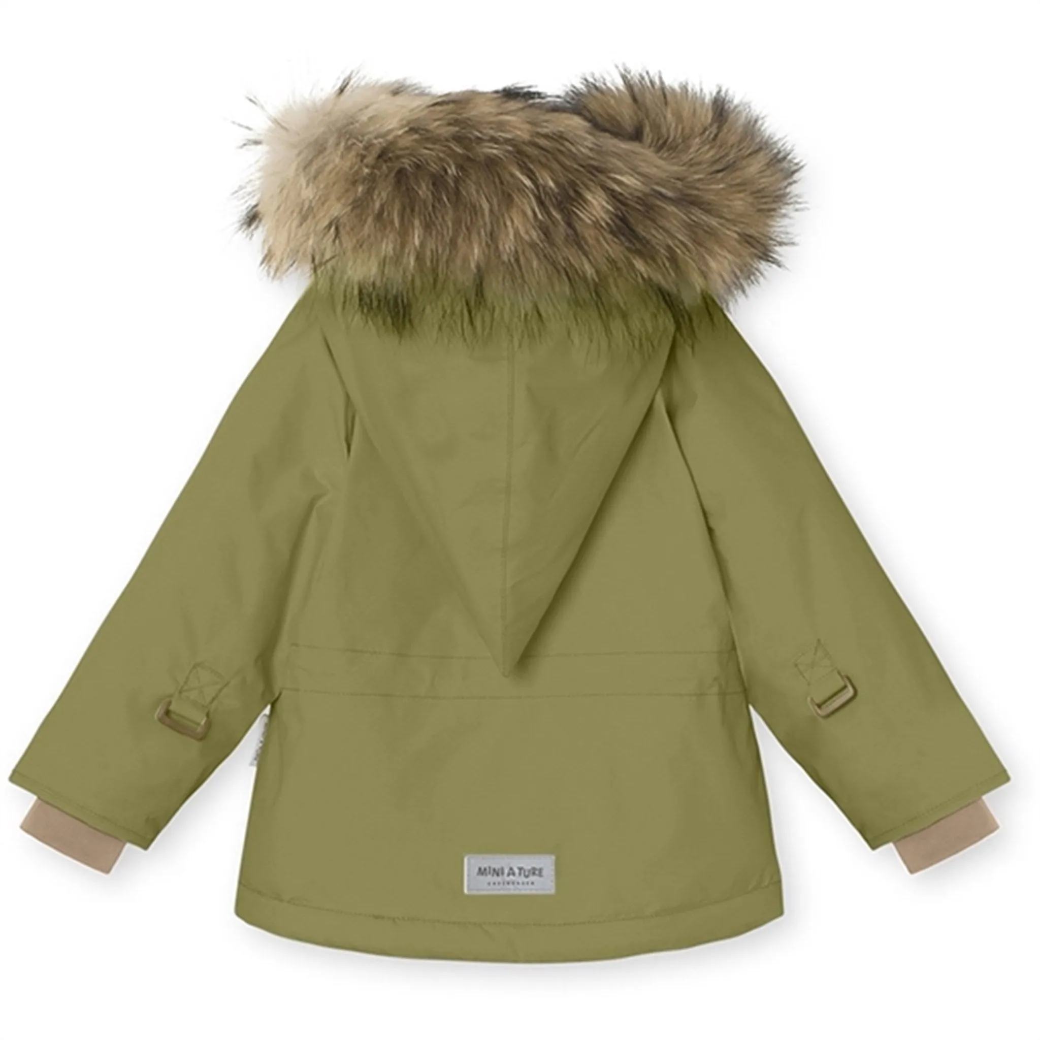 Zip-up MINI A TURE Wang Fleece Fur Winter Jacket Mosstone