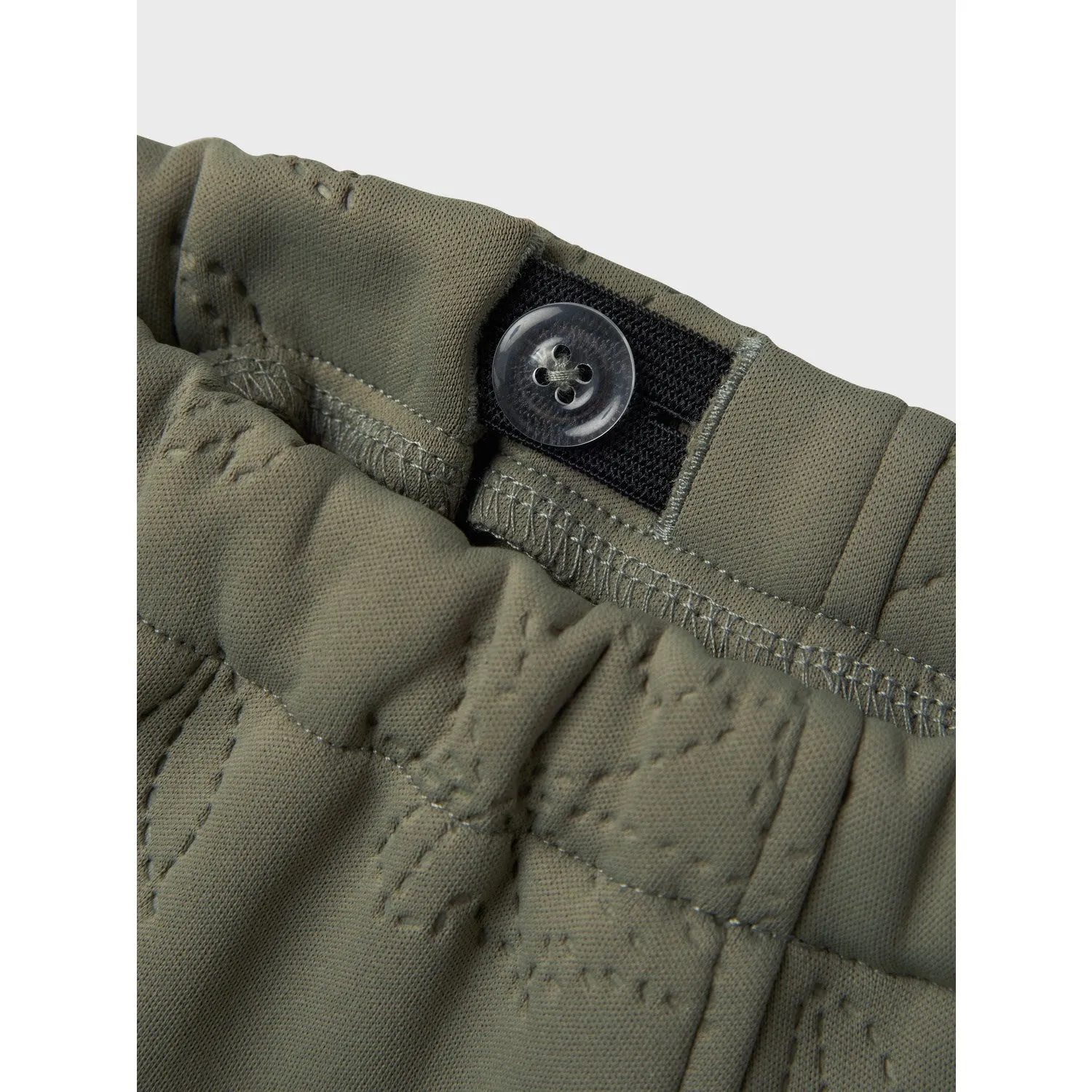 Name It Dusty Olive Mars Quilted Set Fo Barrel-Cuff Ruched-Detail