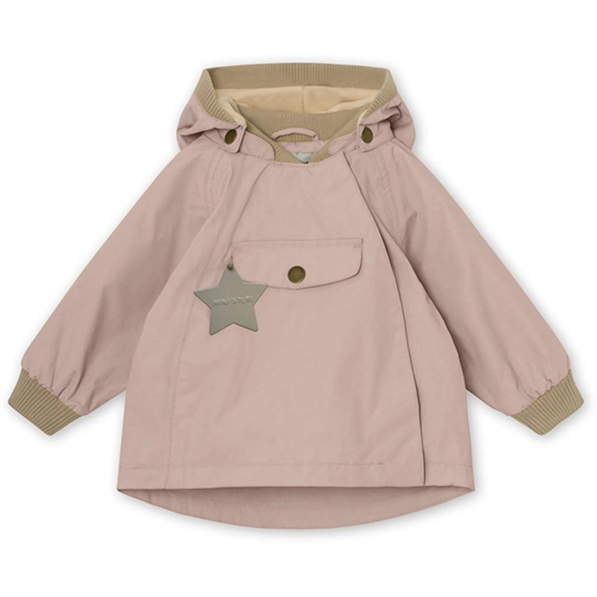 suitable for beauty pageants Hexagonal Quilted Pattern MINI A TURE Wai Spring Jacket w/Fleece Lining Rose Smoke