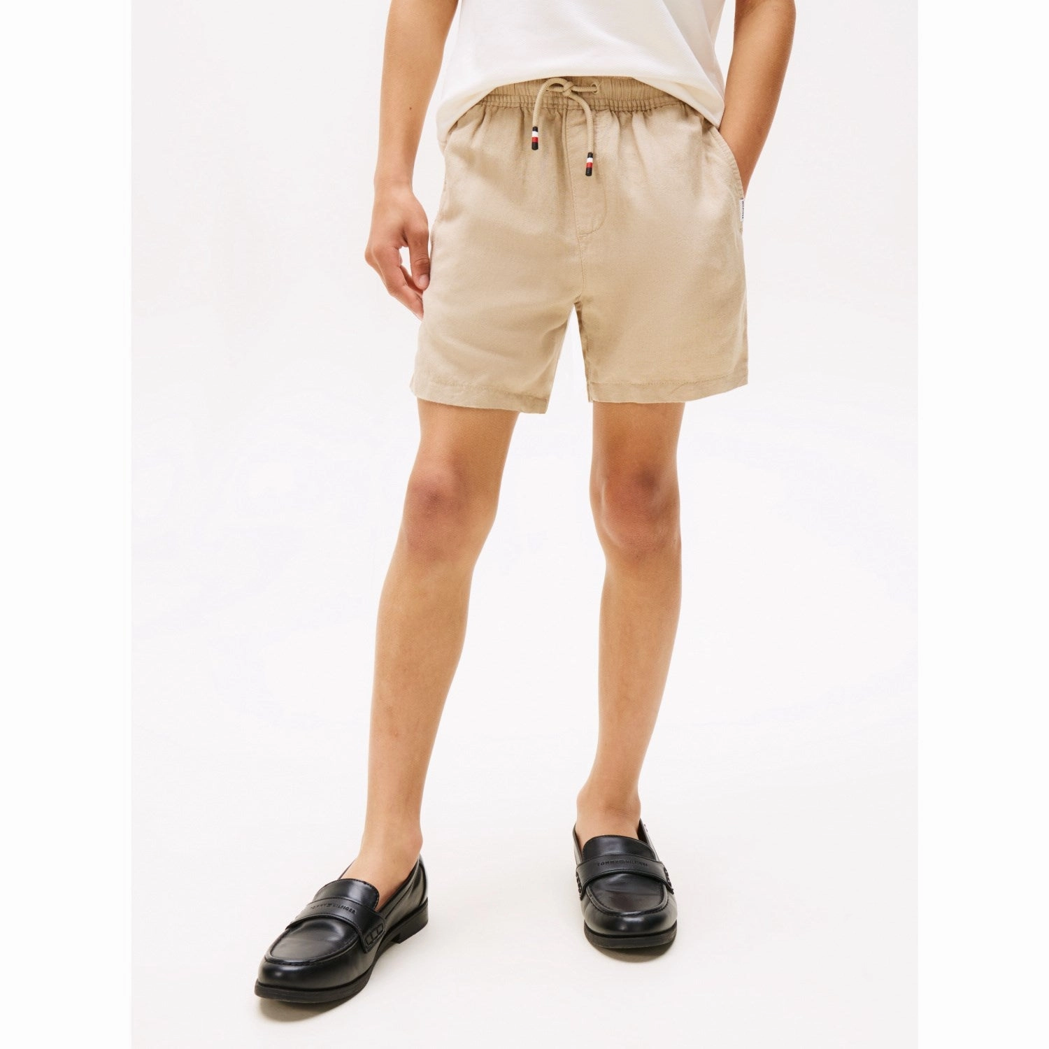 Tommy Hilfiger Sandalwood Linen Viscose Shorts Low Profile Zipper
