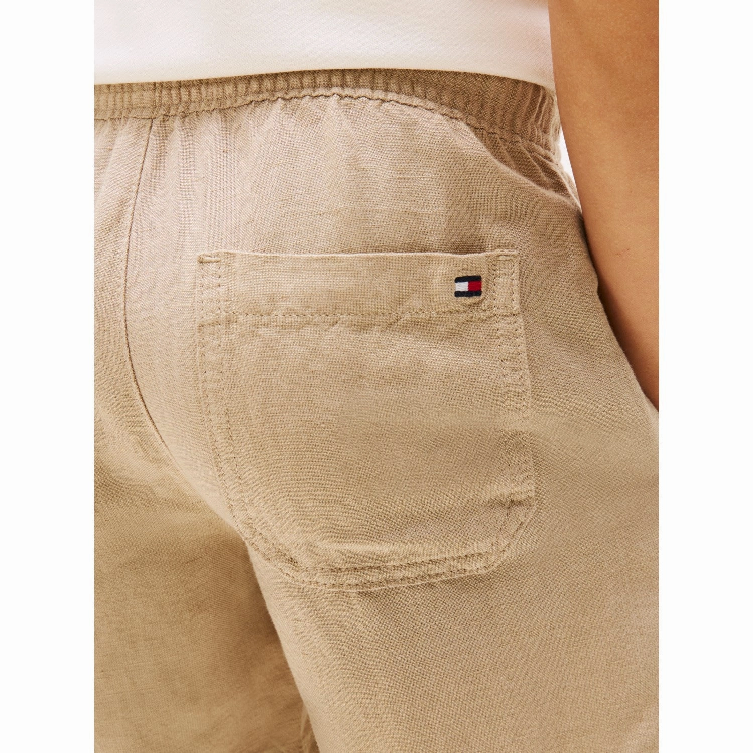 spandex blend Gym Wear Tommy Hilfiger Sandalwood Linen Viscose Shorts