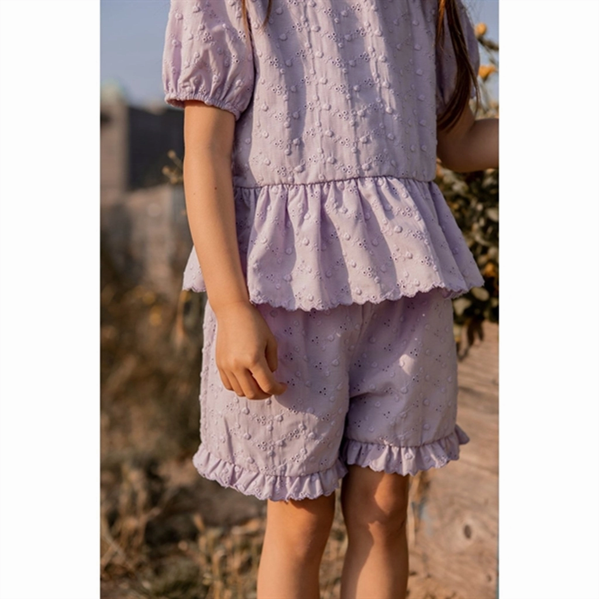 Fliink Lavendar Fog Mia Shorts Non Restrictive Waistband Tear Resistant Panels