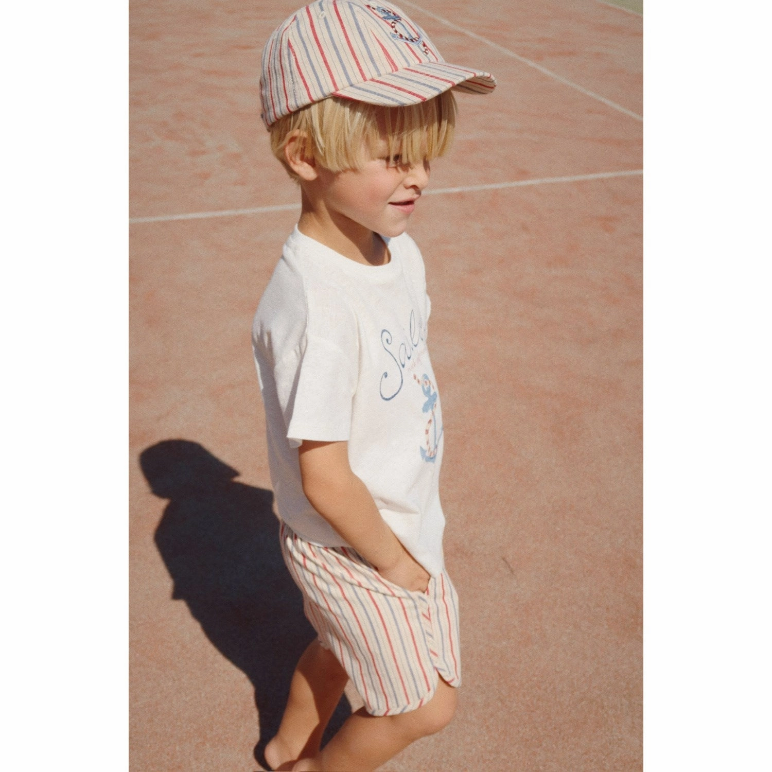 Konges Sl?jd Antique Stripe Marlon Shorts Gots Vegan Leather Flexible Pocket Placement