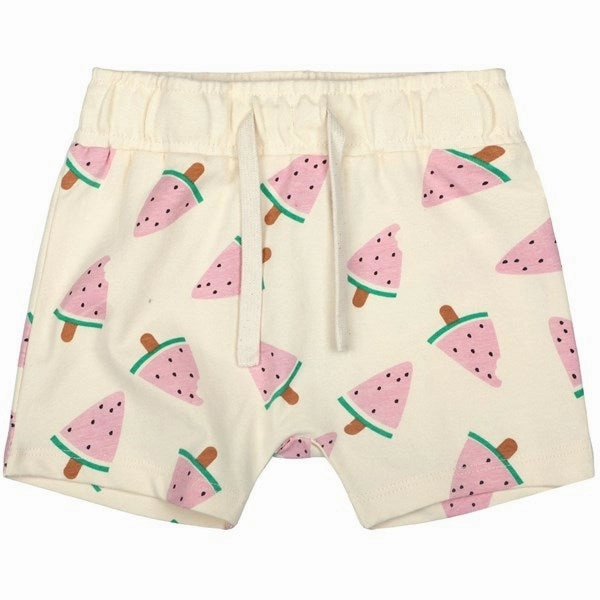 HypoallergenicLining Athletic Cut THE NEW Siblings White Swan Watermelon AOP Kaya Shorts