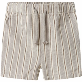 back-to-school Soft Layers Lil'Atelier Mourning Dove Frede Stripe Loose Shorts