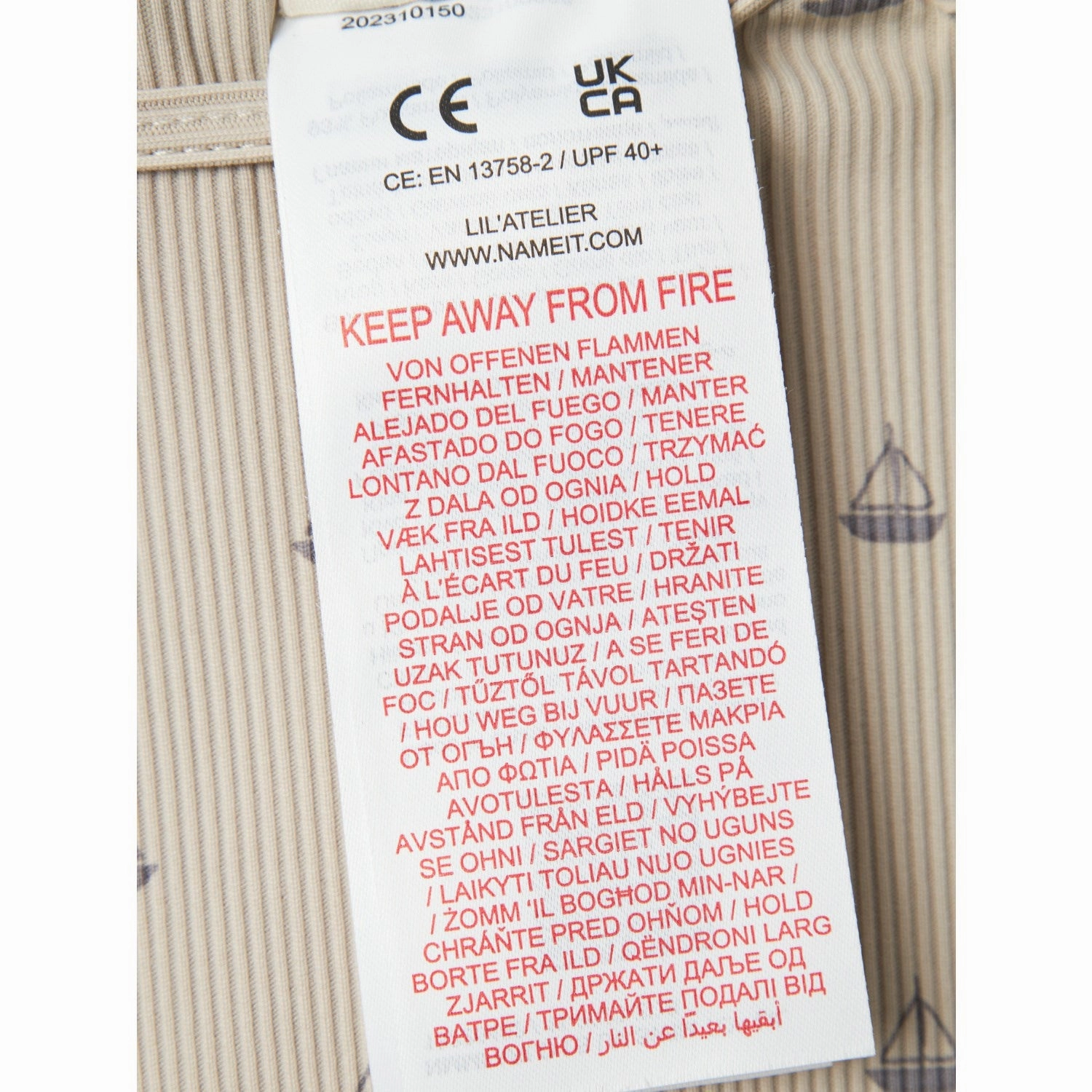 Textured-Surface High Elasticity Lil'Atelier Pure Cashmere Farlo UV Swim Top