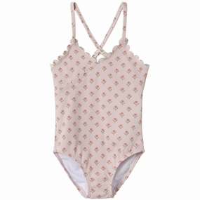 Sheer Panel Seaside Look Lil'Atelier Violet Ice Farley Swimsuit