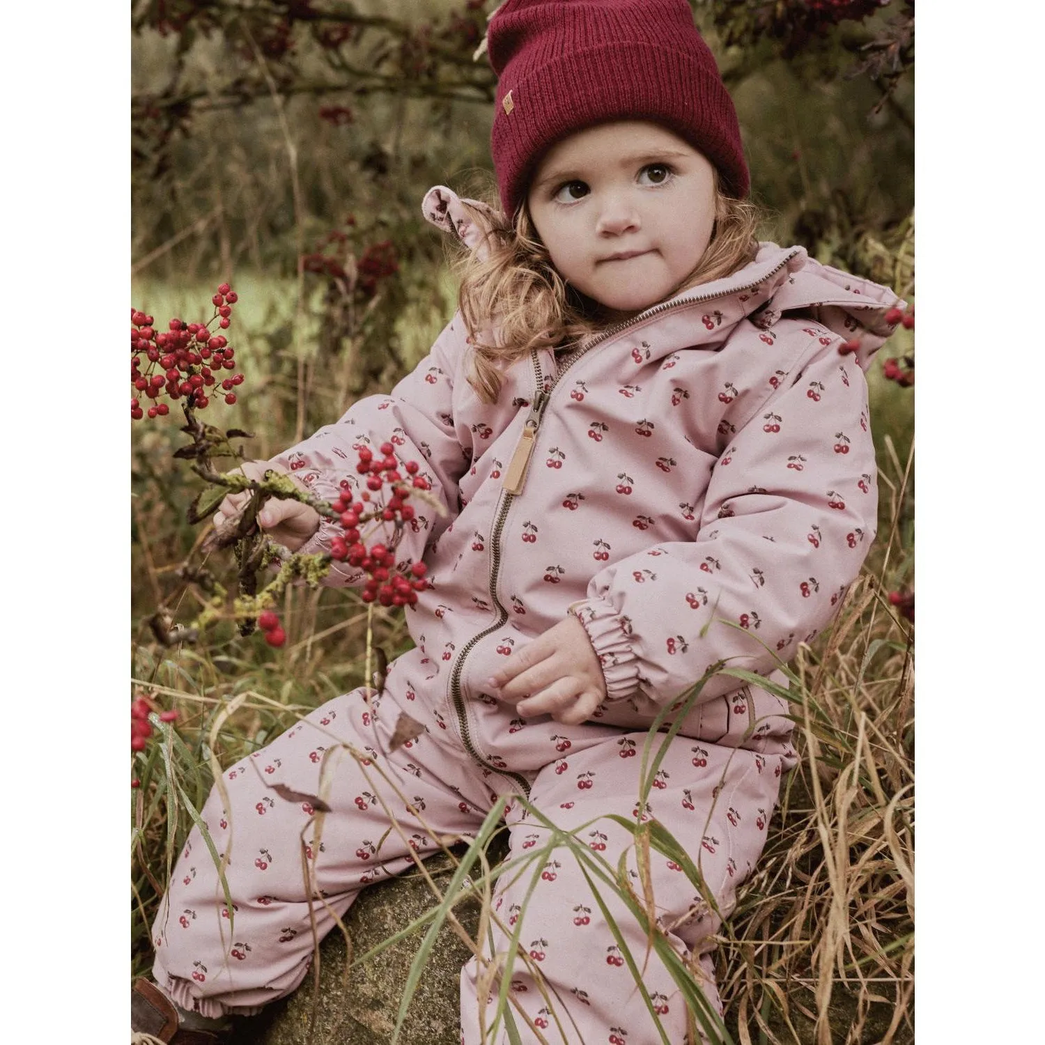 Relaxed-fit short-sleeve shirt Lil'Atelier Misty Rose Cherry Nmflasnow10 Snowsuit Aop Fo Lil
