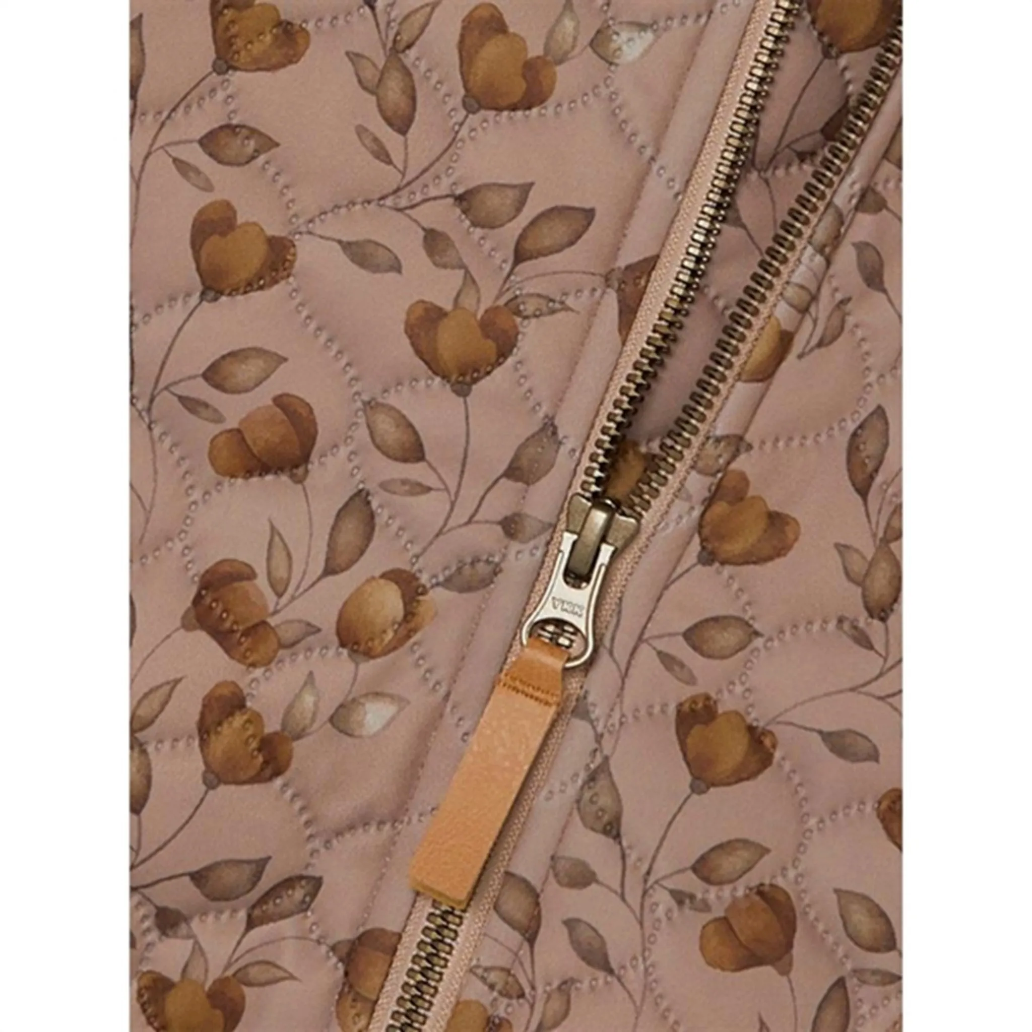 Lil'Atelier Nougat Lajuno Quilted Jacket AOP Flap-Detail