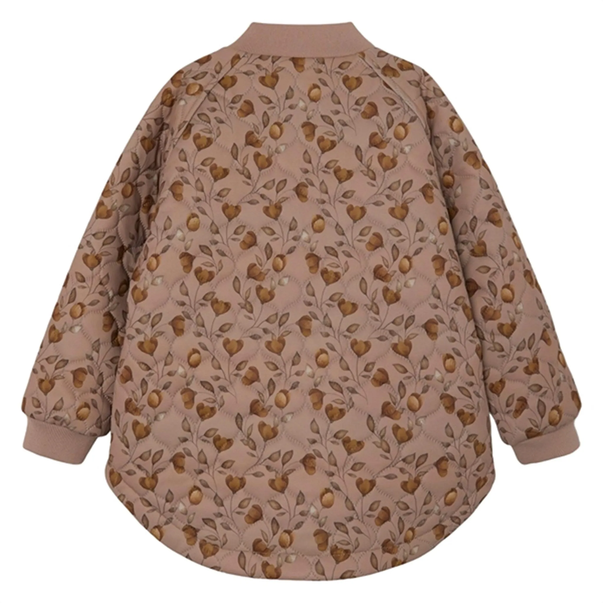 Street-Style Glossy-Finish Lil'Atelier Nougat Lajuno Quilted Jacket AOP