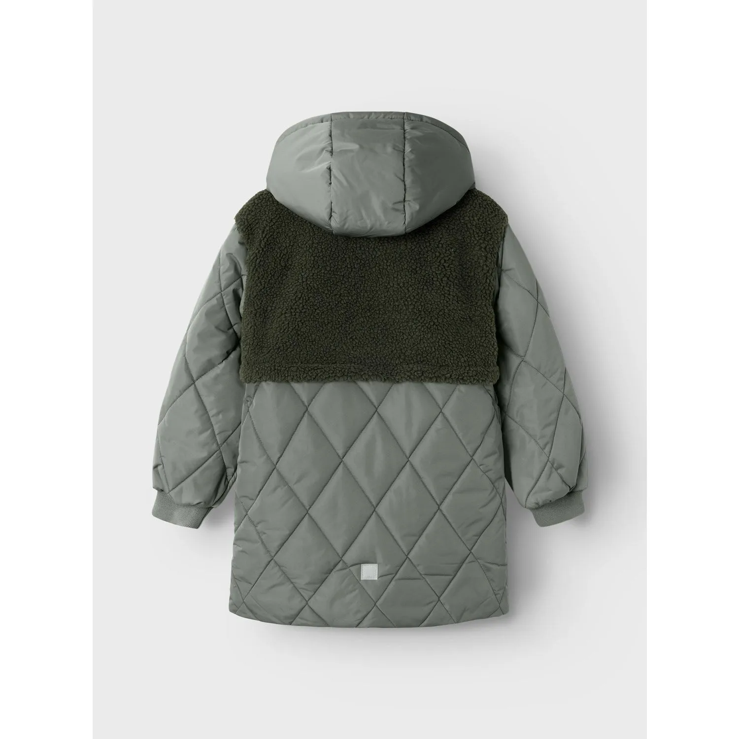 Name It Agave Green Mika Long Jacket Magnetic-Closure