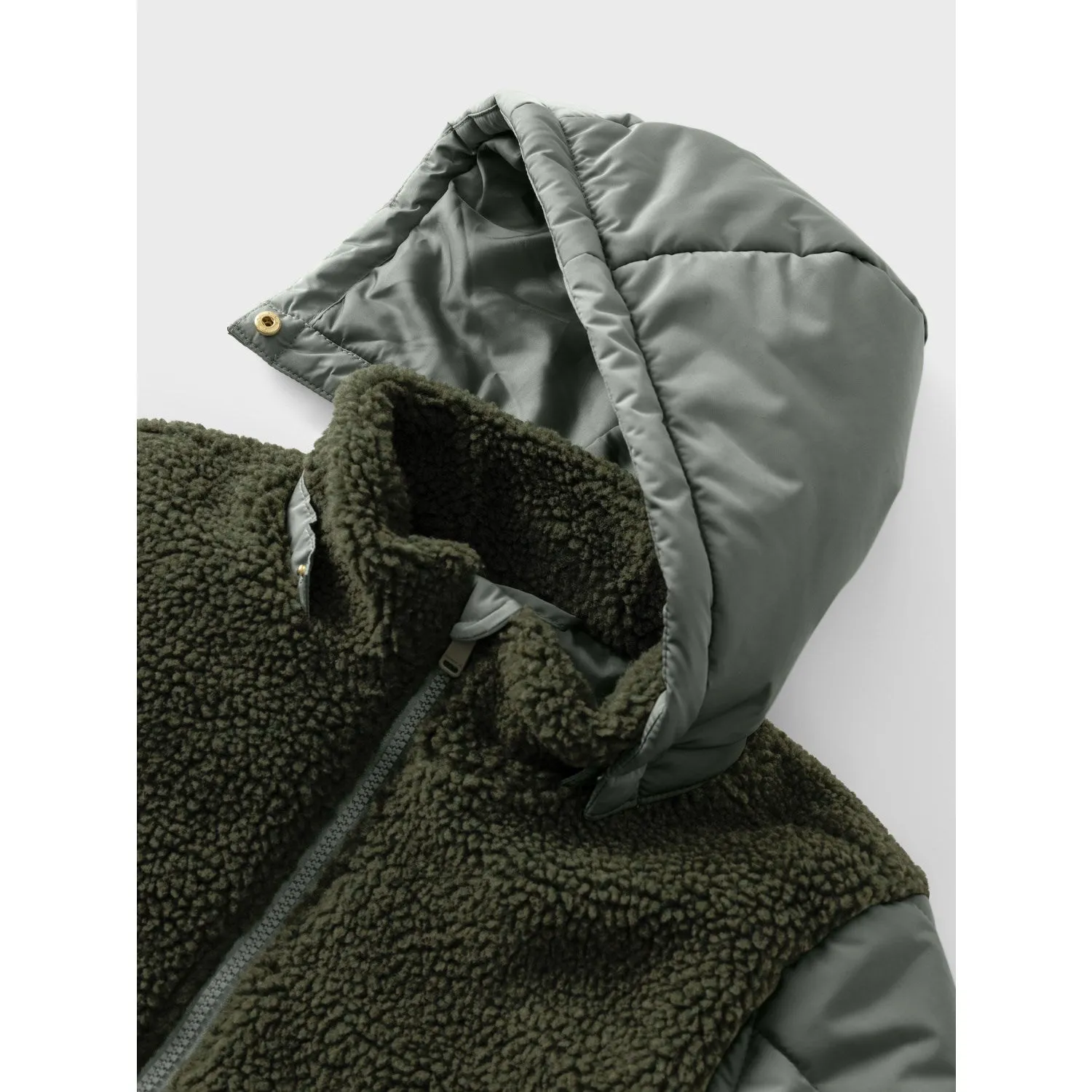 Name It Agave Green Mika Long Jacket Versatile button-down blouse Hook-And-Eye