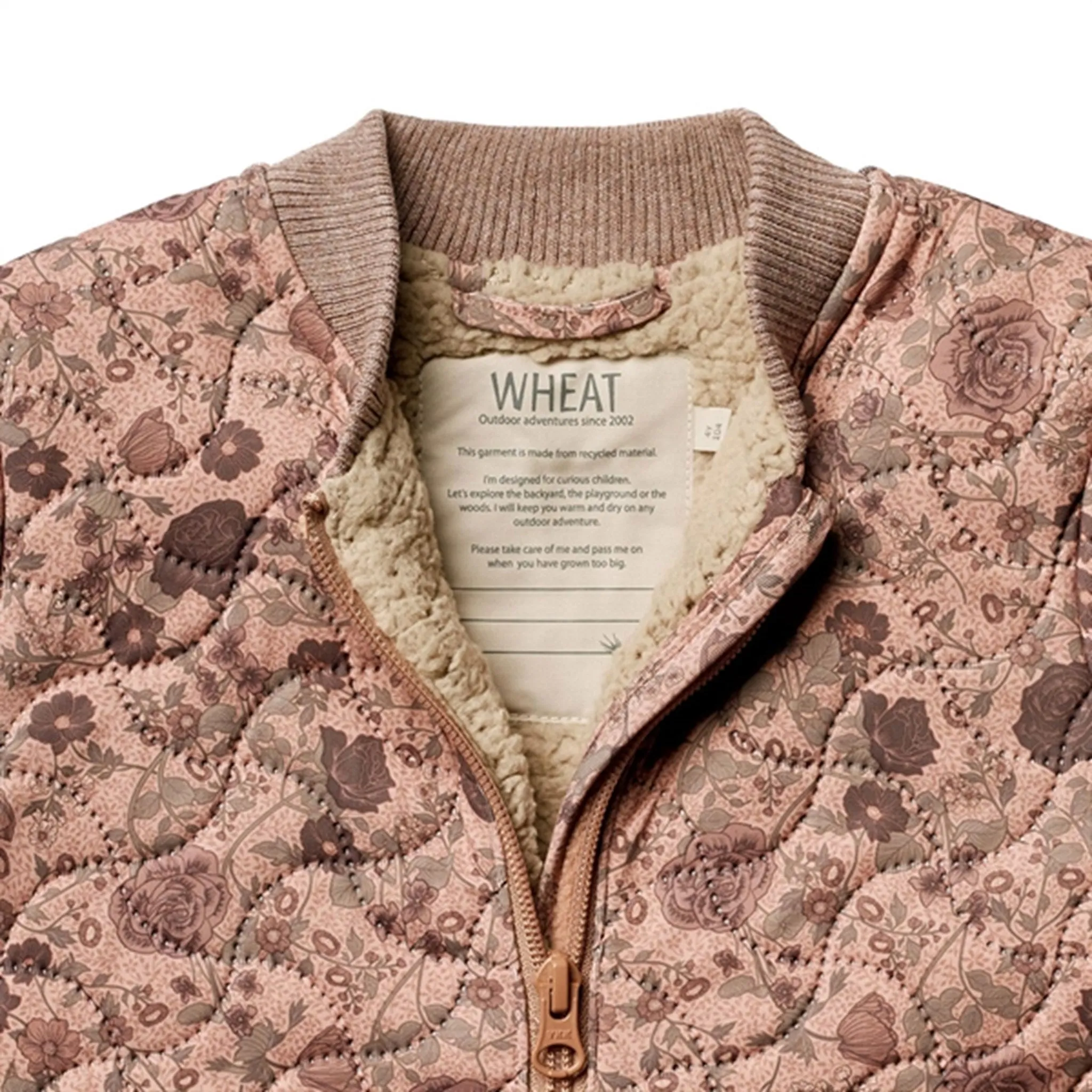 Wheat Thermo Rose Dawn Flowers Jacket Helga Lightweight daywear Timeless long-sleeve piece