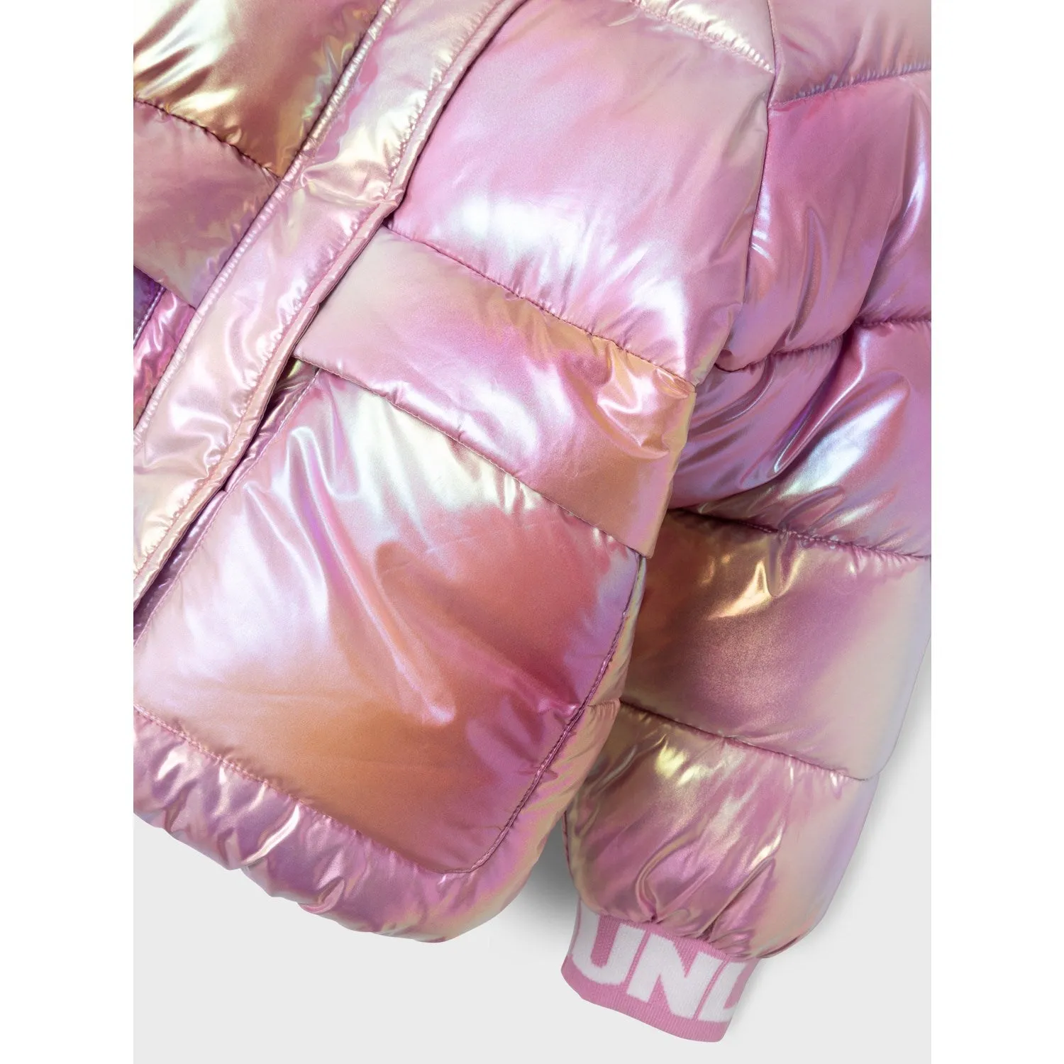 Quilted-Texture Tassel-Detail Name It Moonlite Mauve Malan Puffer Jacket Foil