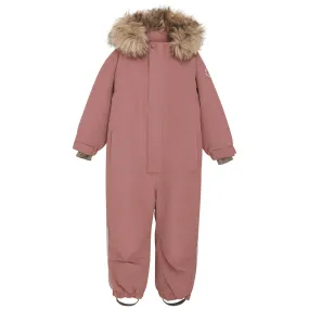 Flap-Detail Travel-Essential En Fant Burlwood Snowsuit m. Fake fur