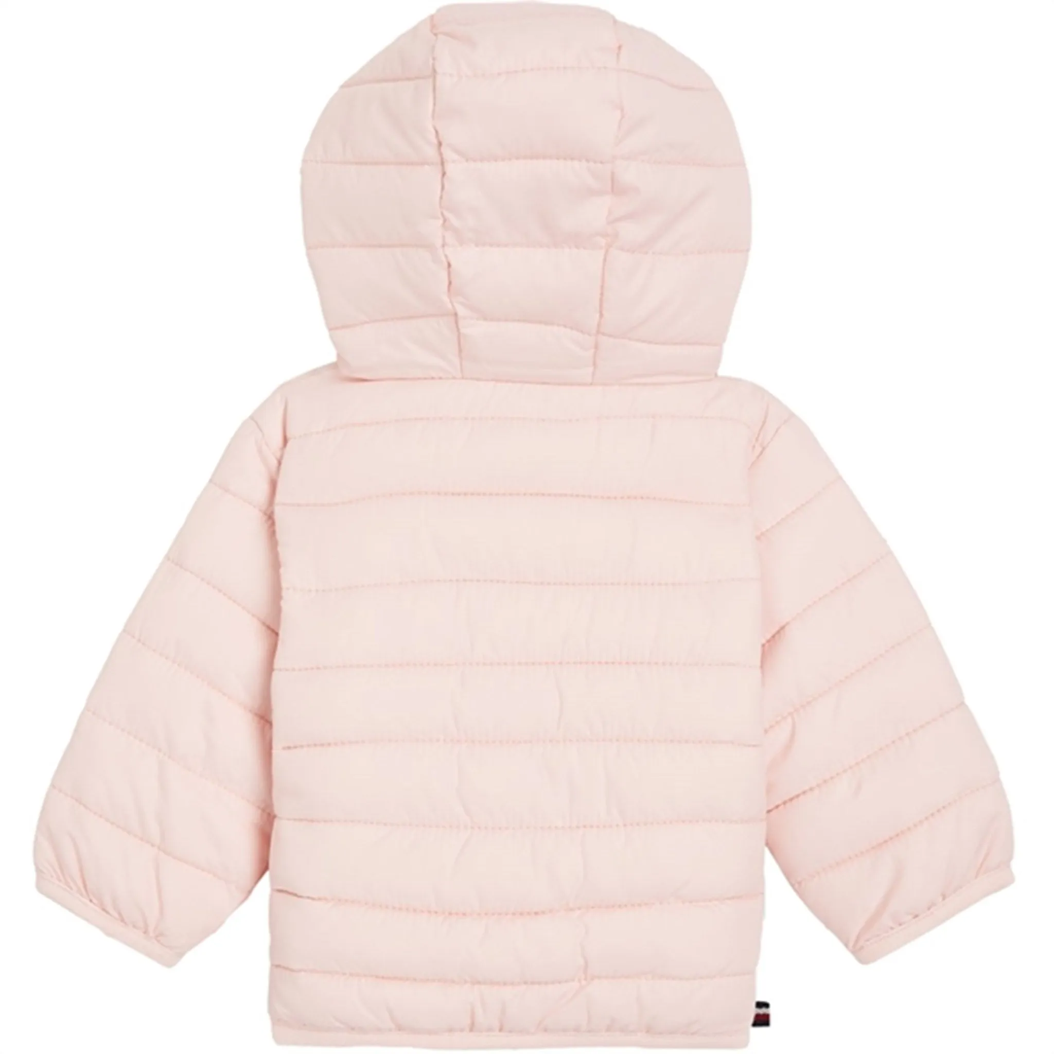 Side-Slit Stain-Guard-Finish Tommy Hilfiger Baby Monotype Tape Puffer Jacket Pink Crystal