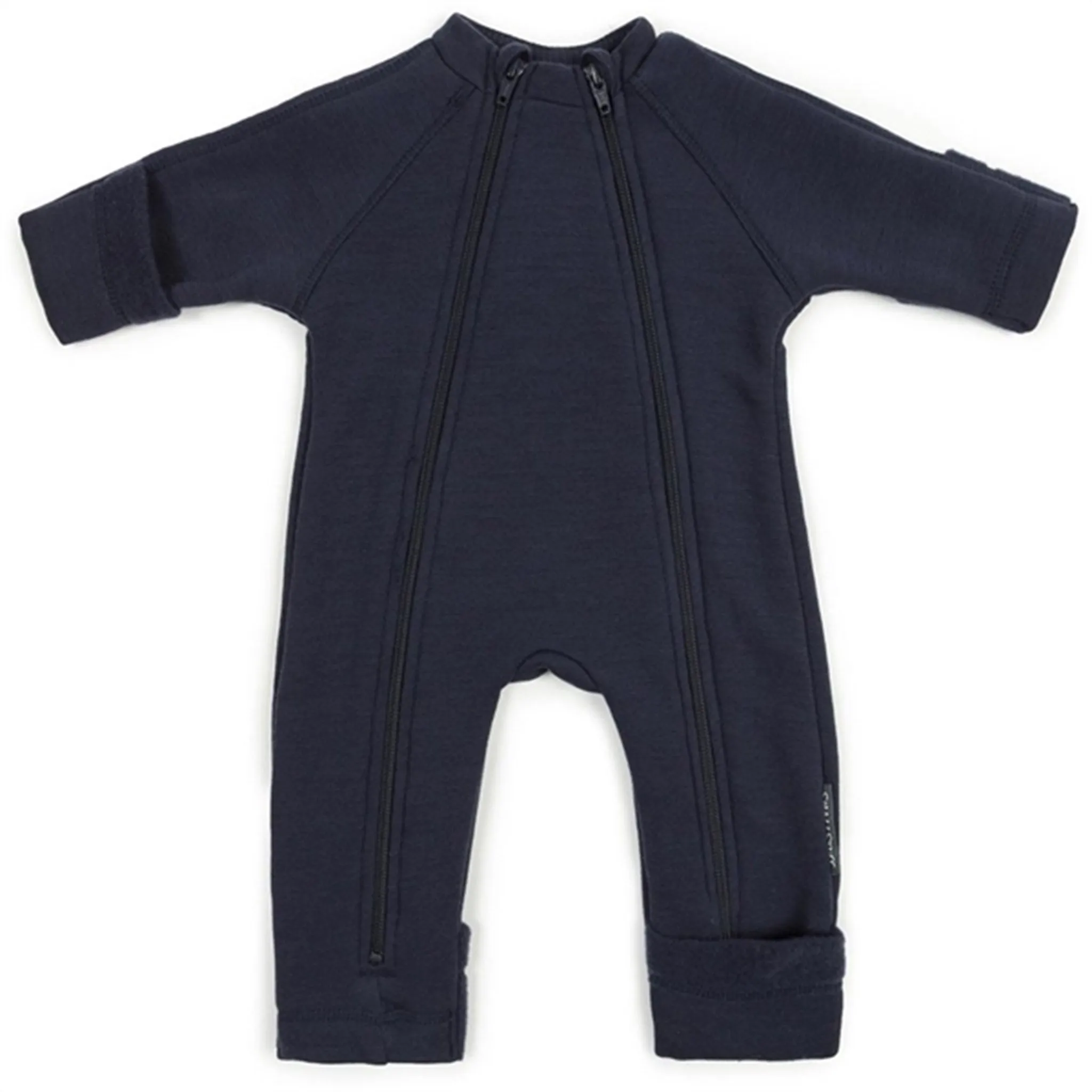 Smallstuff Wool Onesie with Zipper Navy Color-Blocked