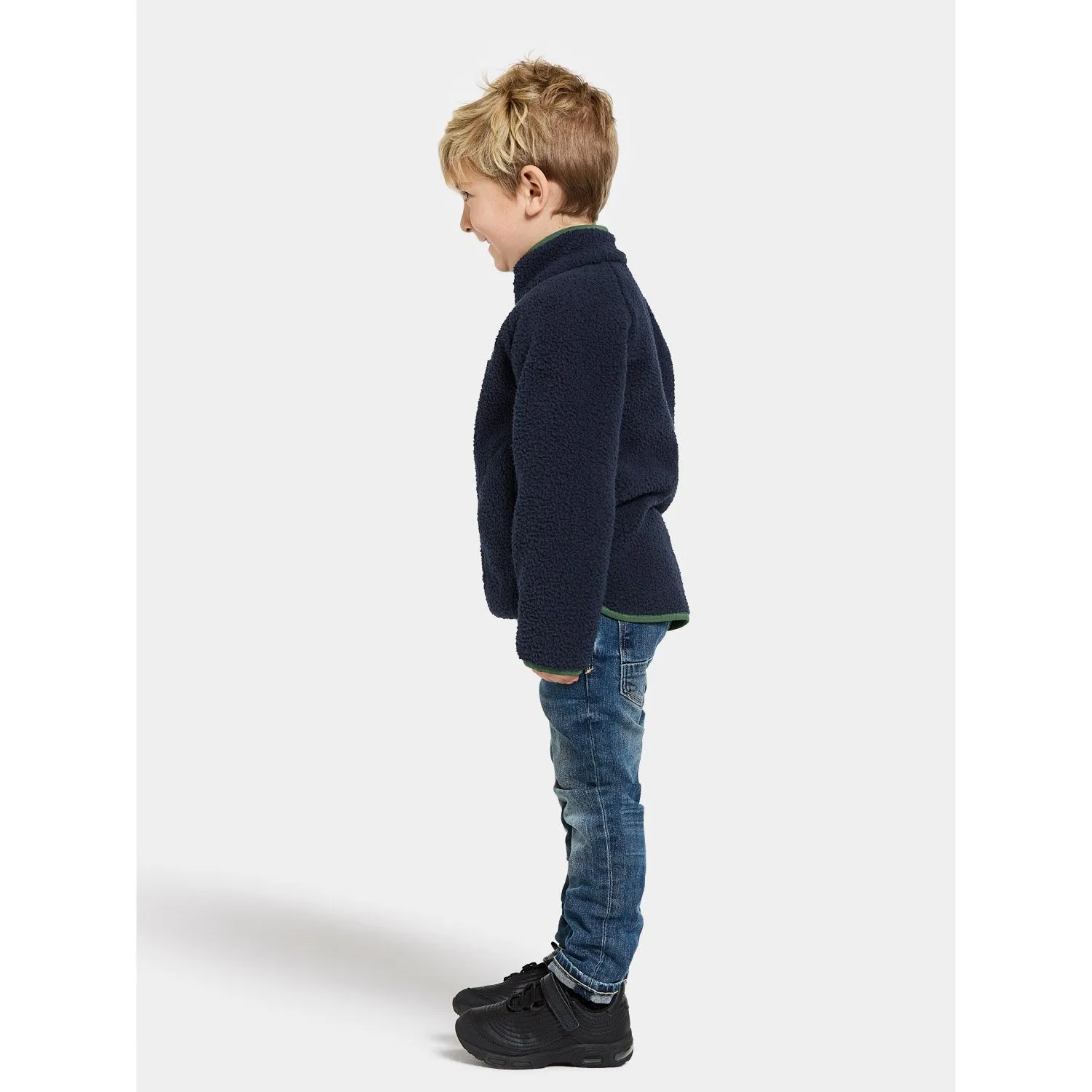 Didriksons Navy Gibbs Kids Fullzip Fleece Jacket 2 Daily Outfit Subtle Warmth