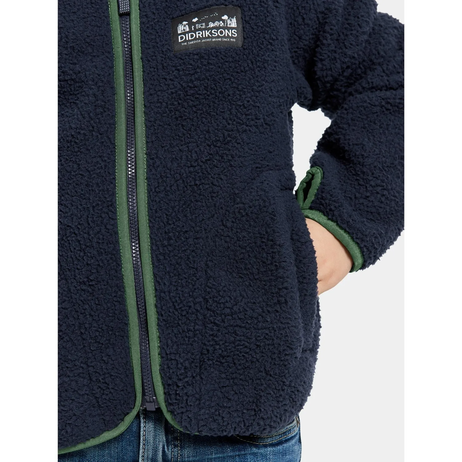 Didriksons Navy Gibbs Kids Fullzip Fleece Jacket 2 Wind Chill Gear Warm Liner
