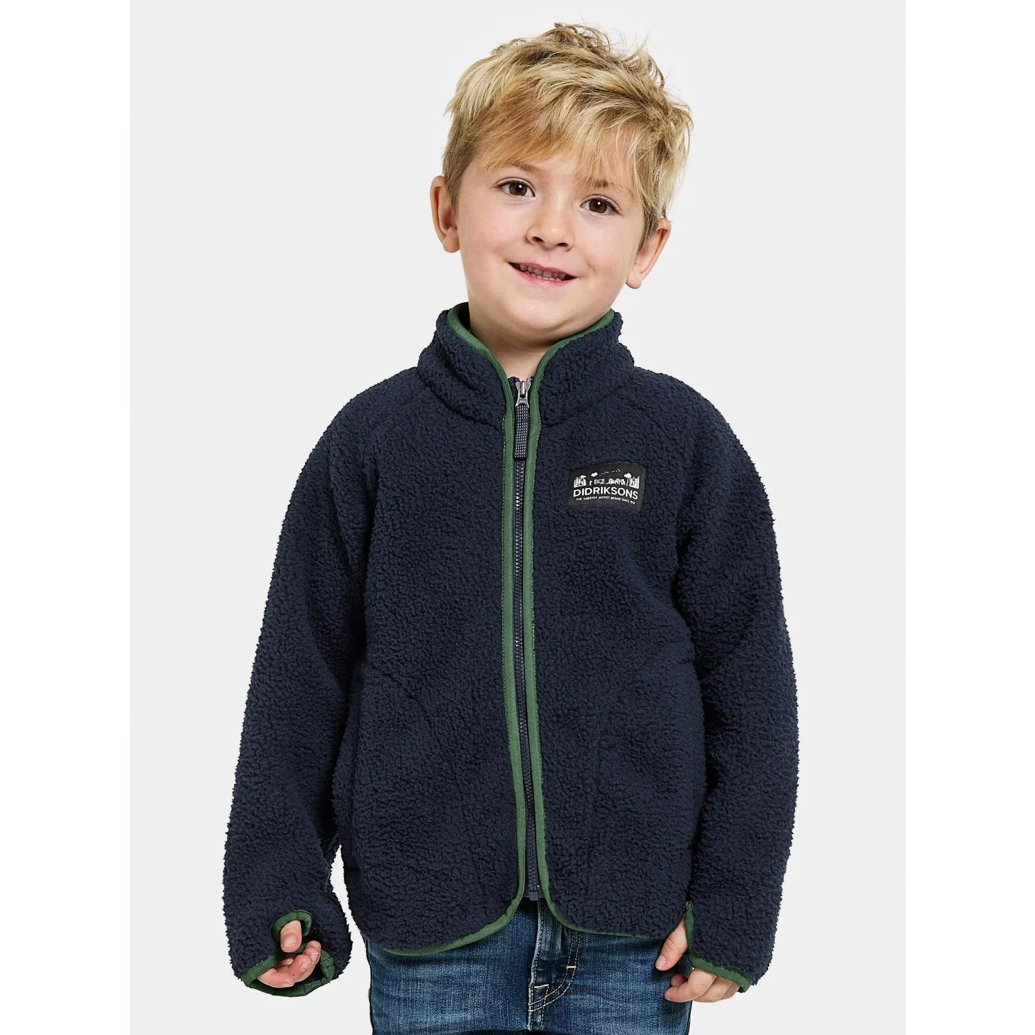 Didriksons Navy Gibbs Kids Fullzip Fleece Jacket 2 Adventure Look