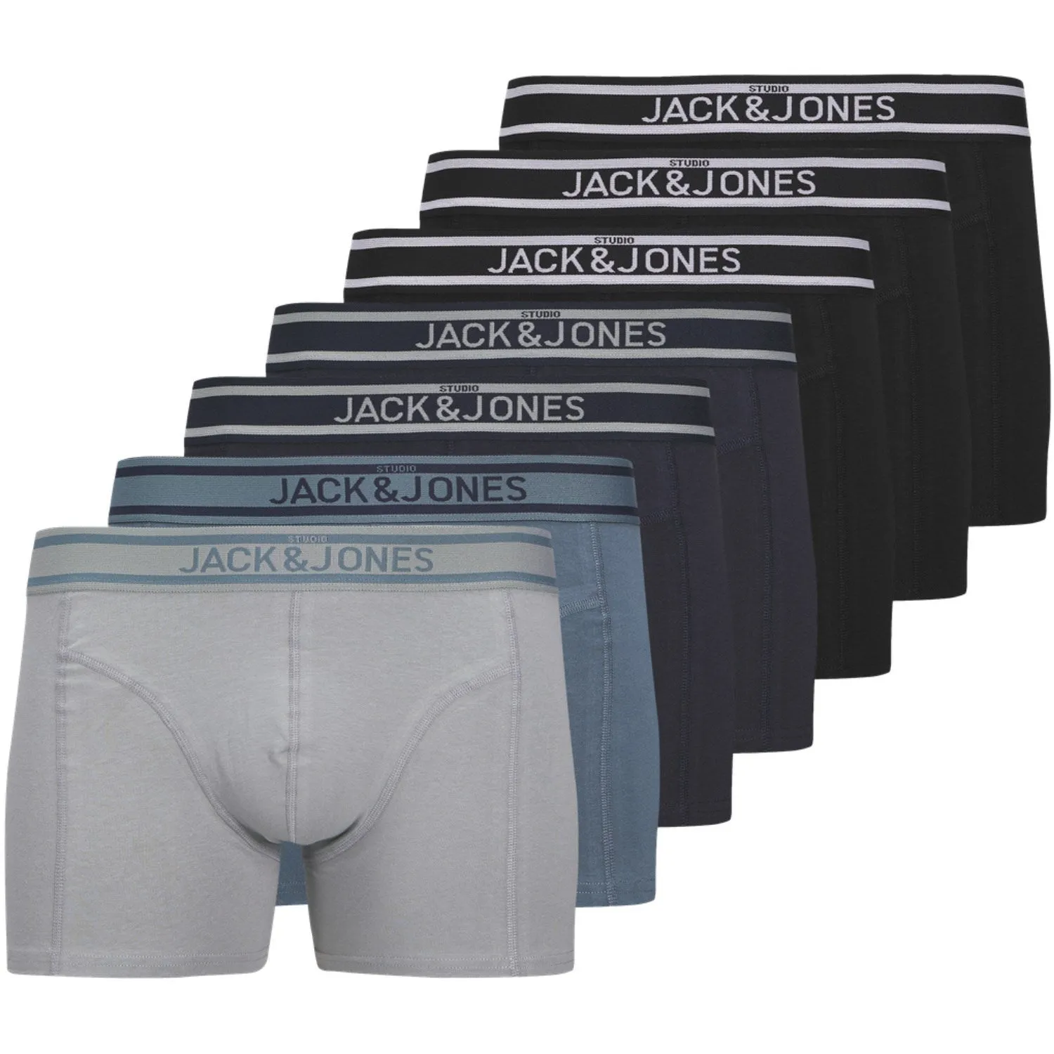 Seasonal Fashion Daily Active Jack & Jones Junior Black Jacjohn Solid Trunks 7 Pack Jnr