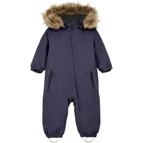 Feminine button-down shirt Color Kids Graystone Baby Coverall W. Fake Fur