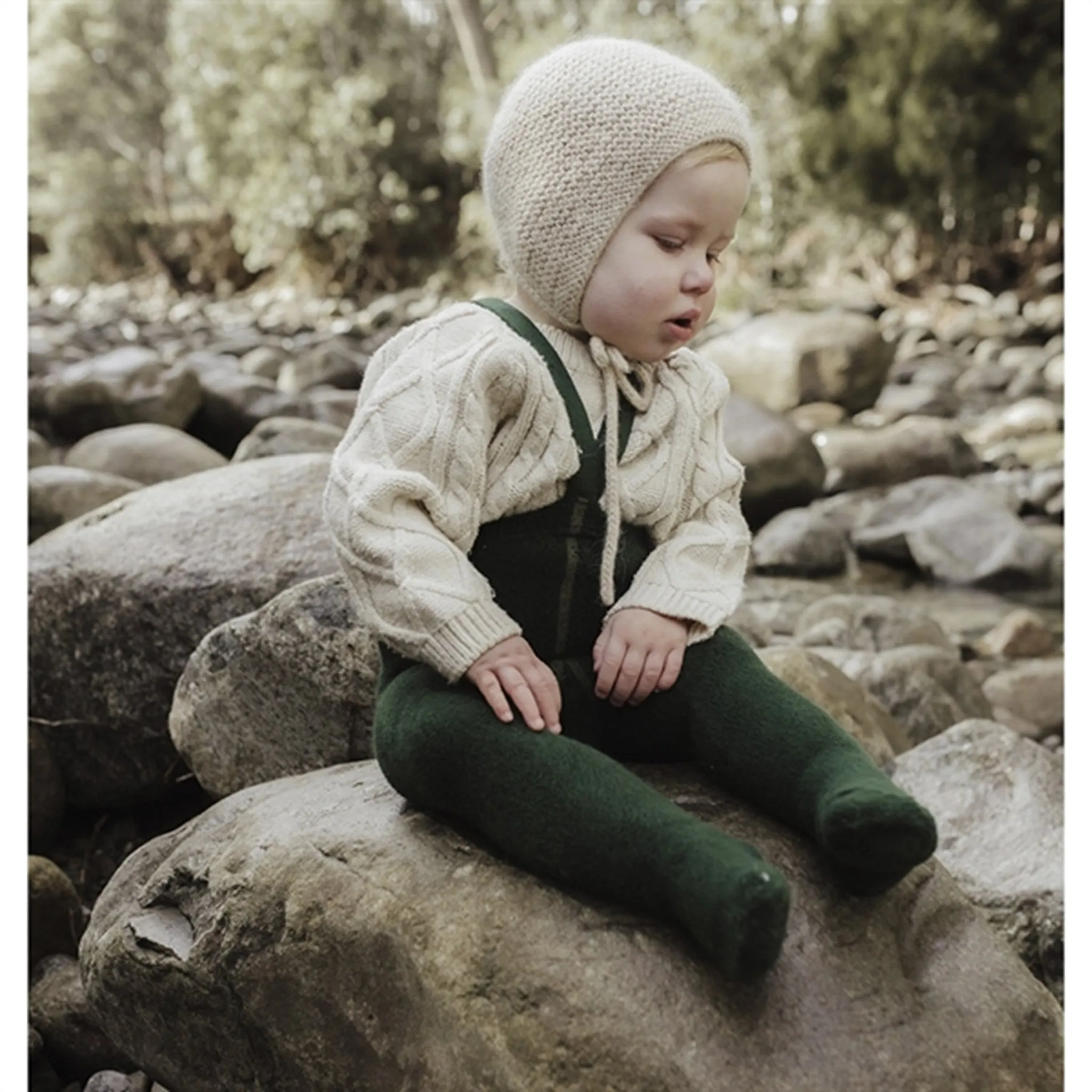 Silly Silas Teddy Warmy Footed Tights Dark Forest Green Anti-pilling-feature-quality Casual-style-attribute