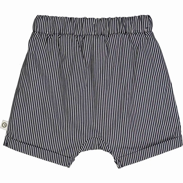 M??sli Balsam Cream/Night Blue Poplin Stripe Shorts ethnic style