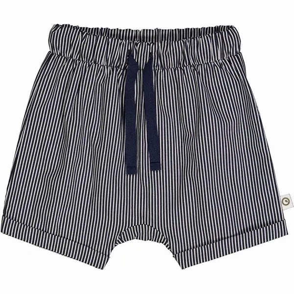 M??sli Balsam Cream/Night Blue Poplin Stripe Shorts Laser Cut Perforations Ventilated Panels
