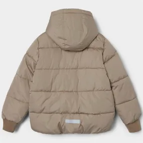Convertible-Sleeve Modern-style Name it Weathered Teak Music Puffer Jacket