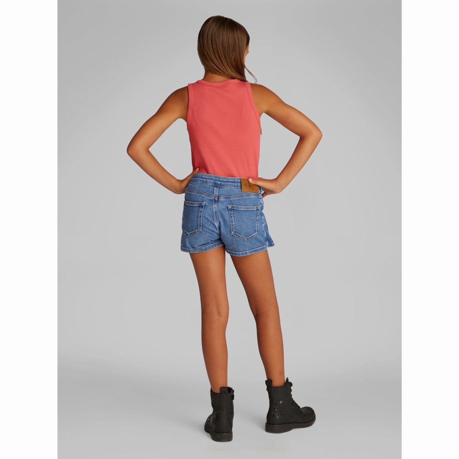 Eco Conscious Packaging Pre Shrunk Cotton Blend Calvin Klein Soft Blue Comfort Denim Skort Soft Blue Comf Shorts