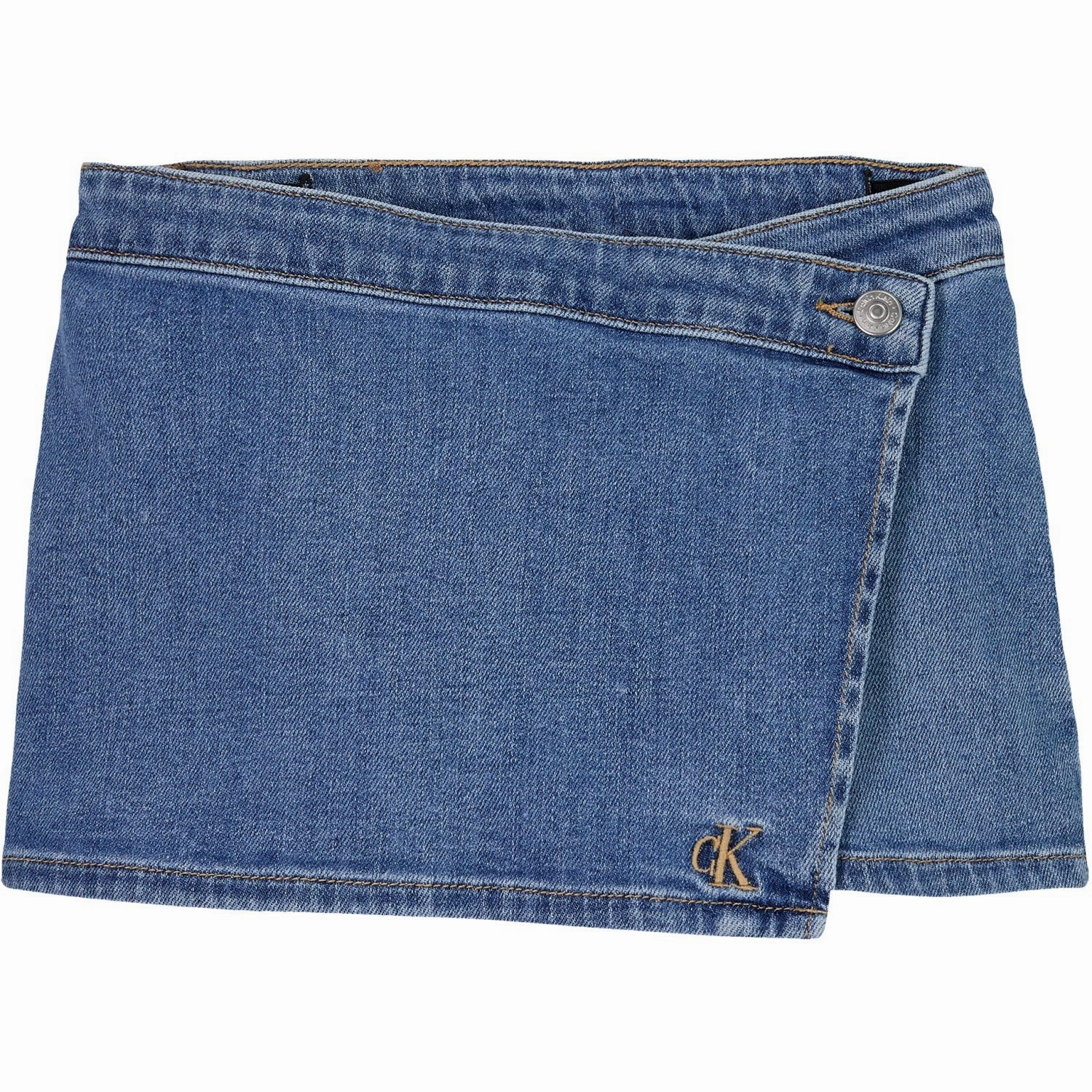 Calvin Klein Soft Blue Comfort Denim Skort Soft Blue Comf Shorts Ergonomic Pattern Cutting