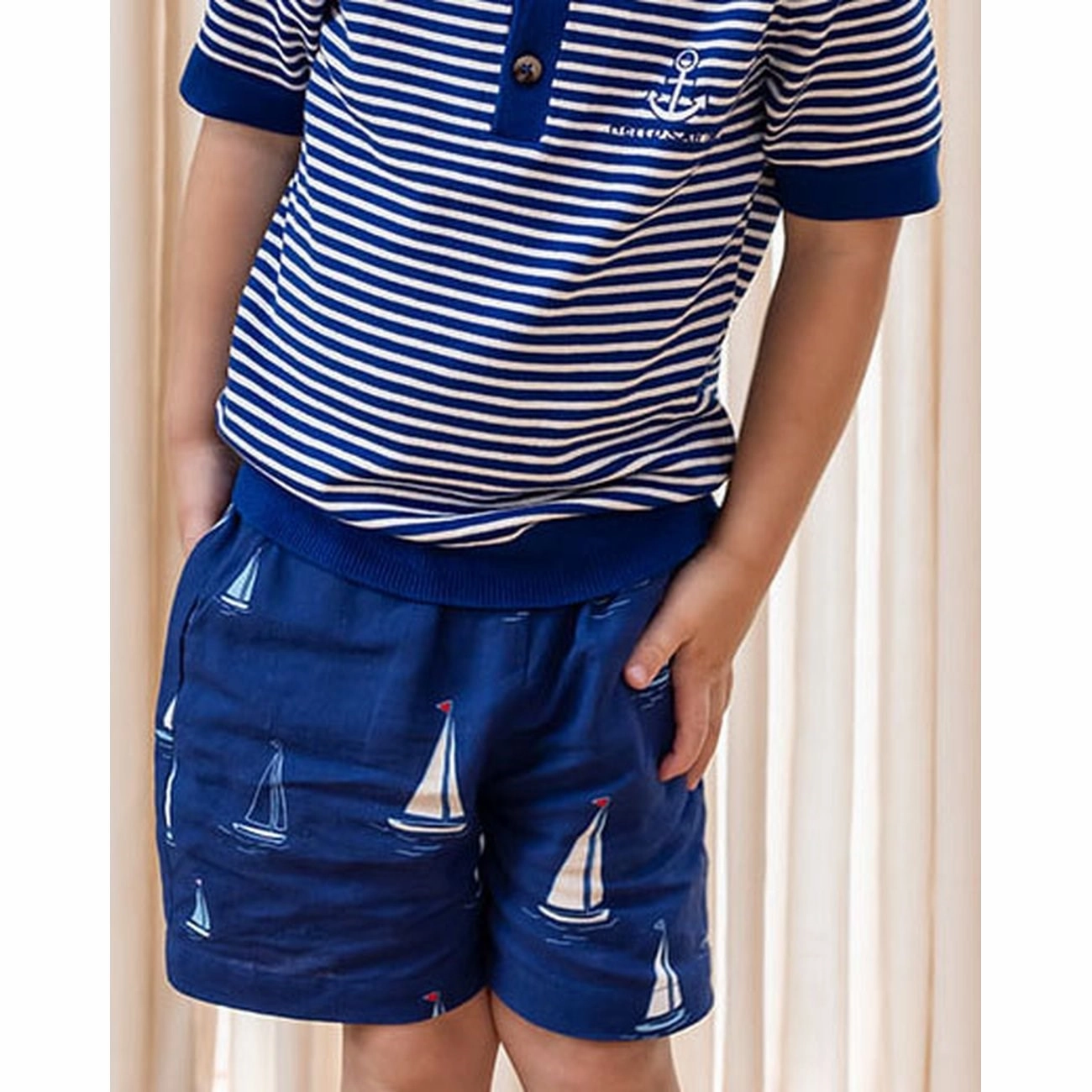 Fliink Mazerine Blue Aop Sailor Shorts Warm Weather Style