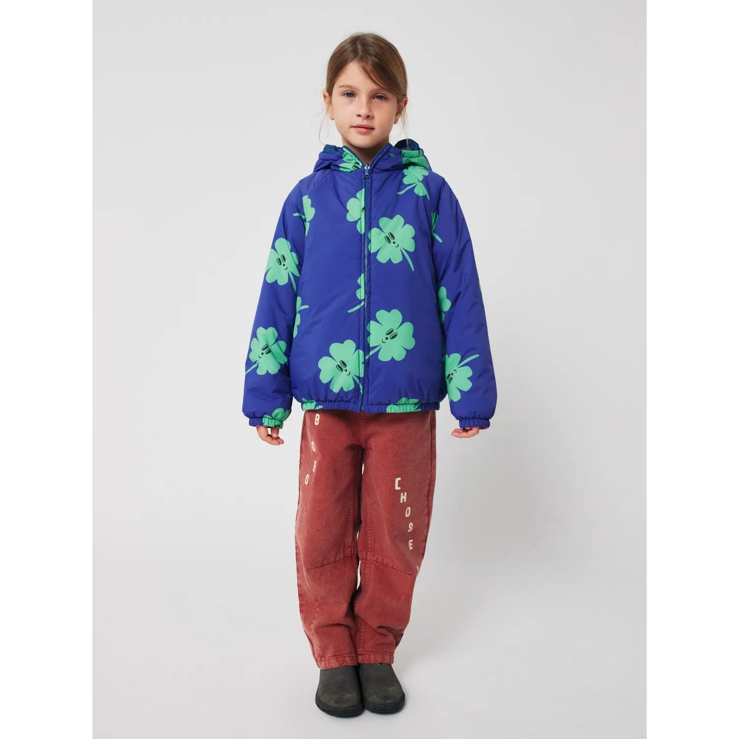 Bobo Choses Purple Lucky Clover All Over Reversible Anorak Tailored-fit