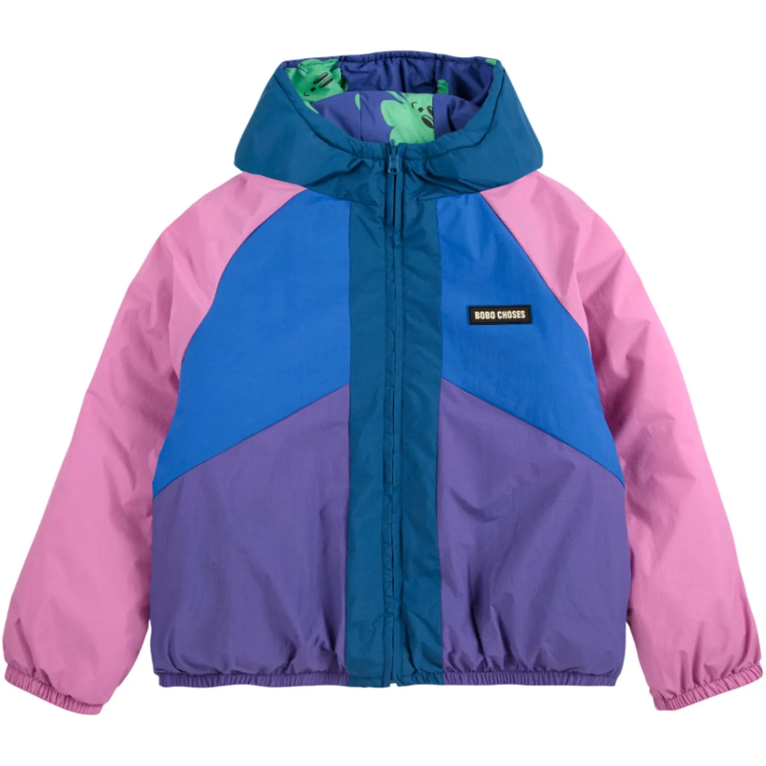 Ribbed-Texture Simple chic shirt Bobo Choses Purple Lucky Clover All Over Reversible Anorak