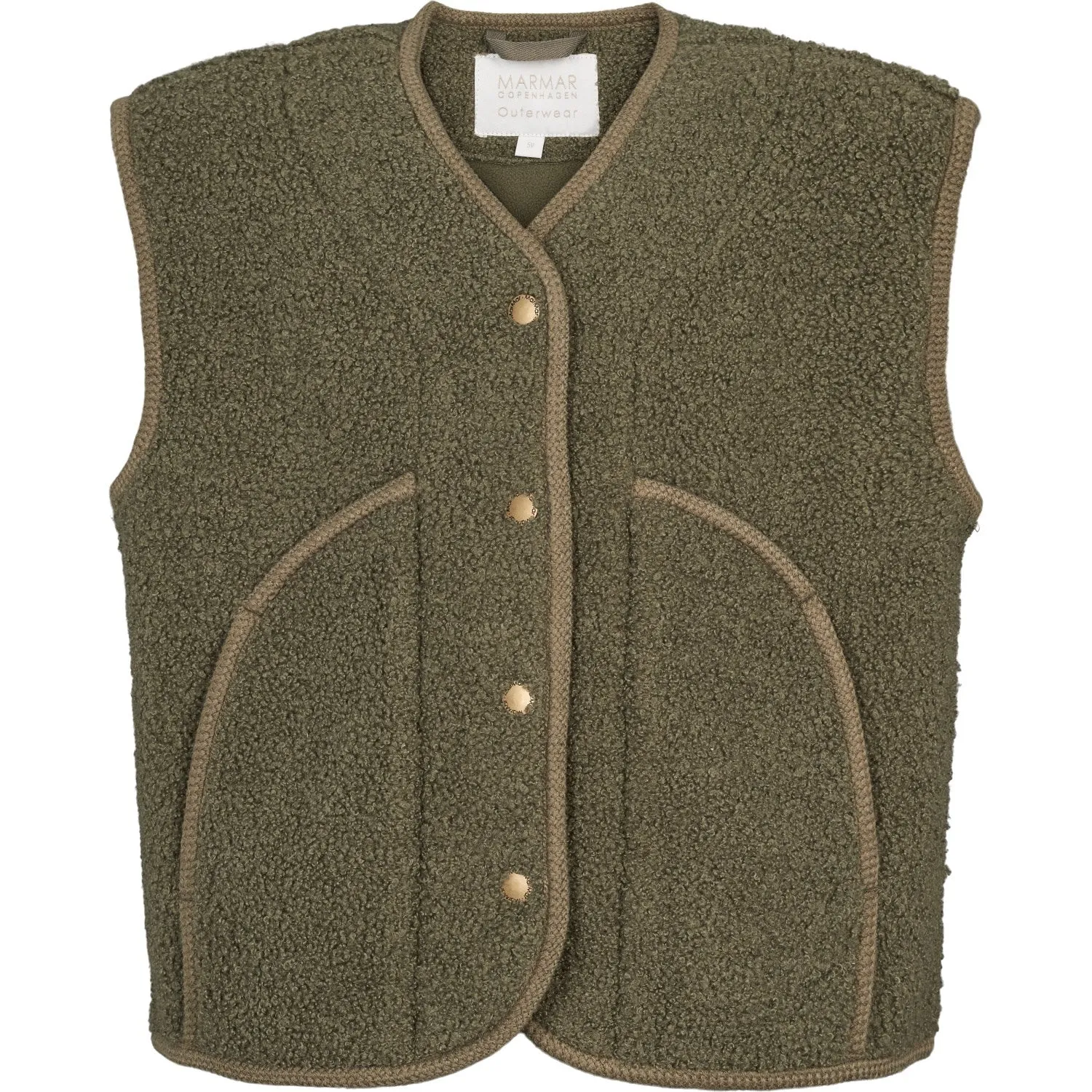 MarMar Bonded Teddy Olive Leaf Jolly Fleece Vest Midday Chill