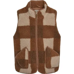 MarMar Joby Teddybear Fleece Vest Chunky Hazel Check Urban Fashion