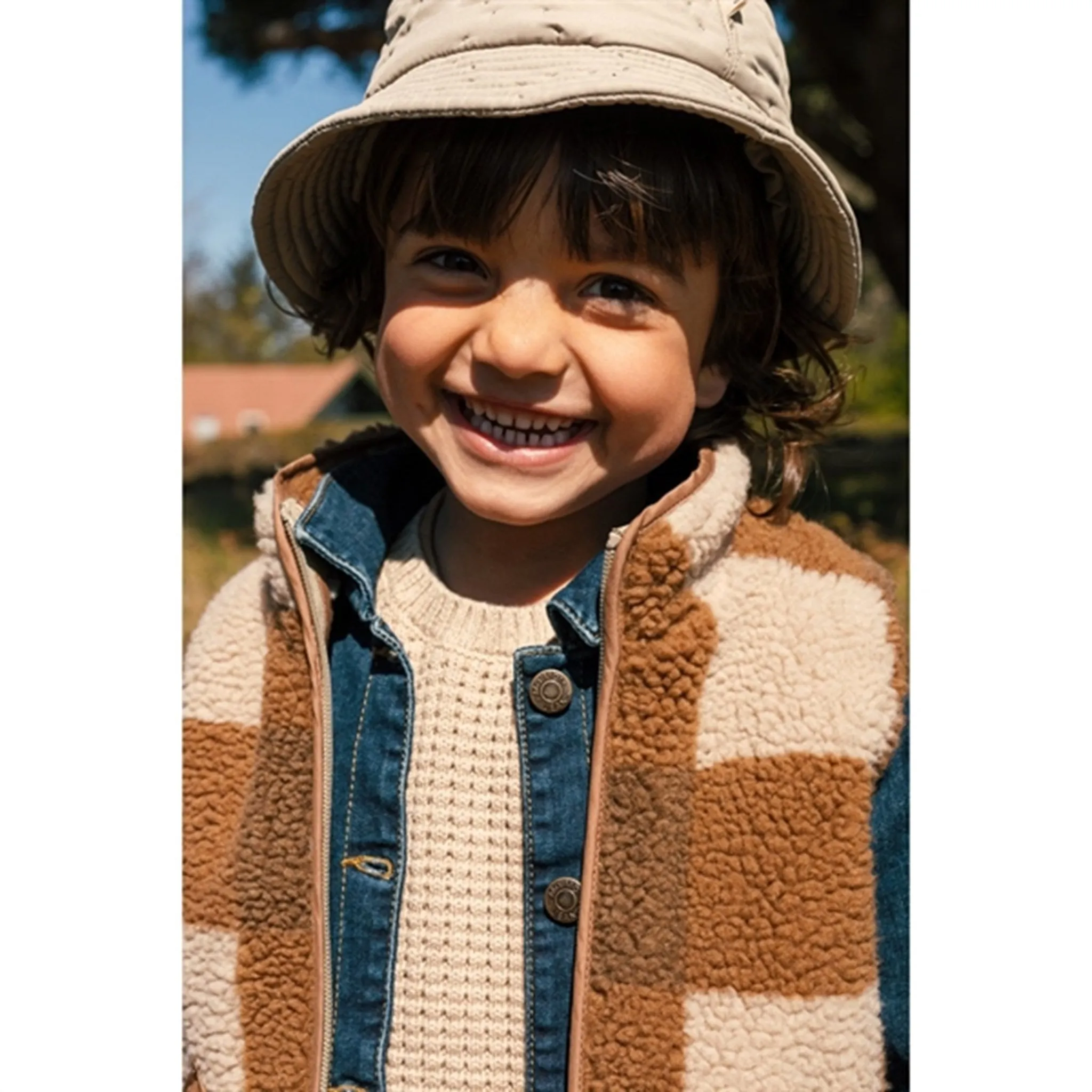 Soft Layer Wander Ready MarMar Joby Teddybear Fleece Vest Chunky Hazel Check