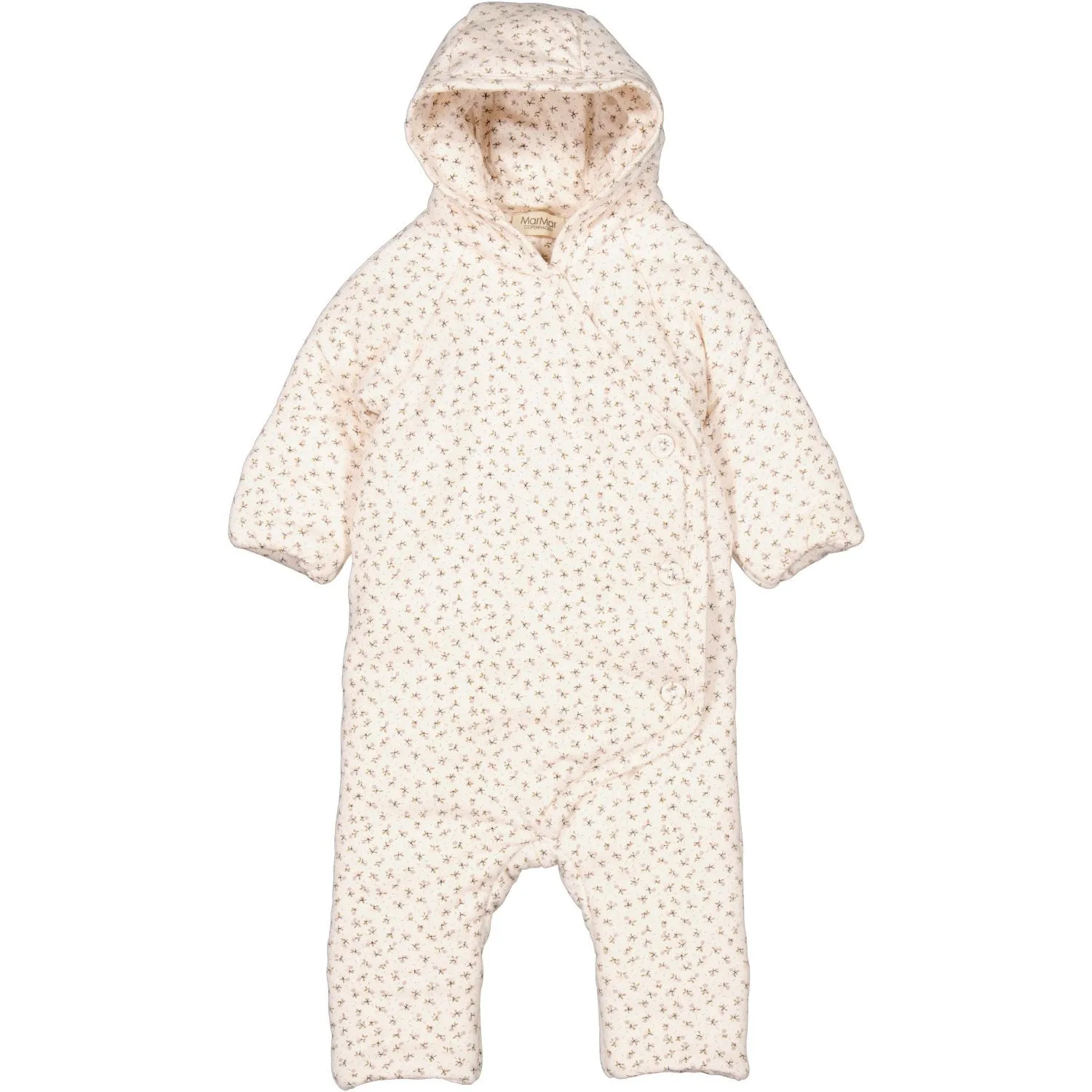 Pearl-Detail MarMar New Born Modal Smooth Print Petite Fleurs Rexo Stroller Suit