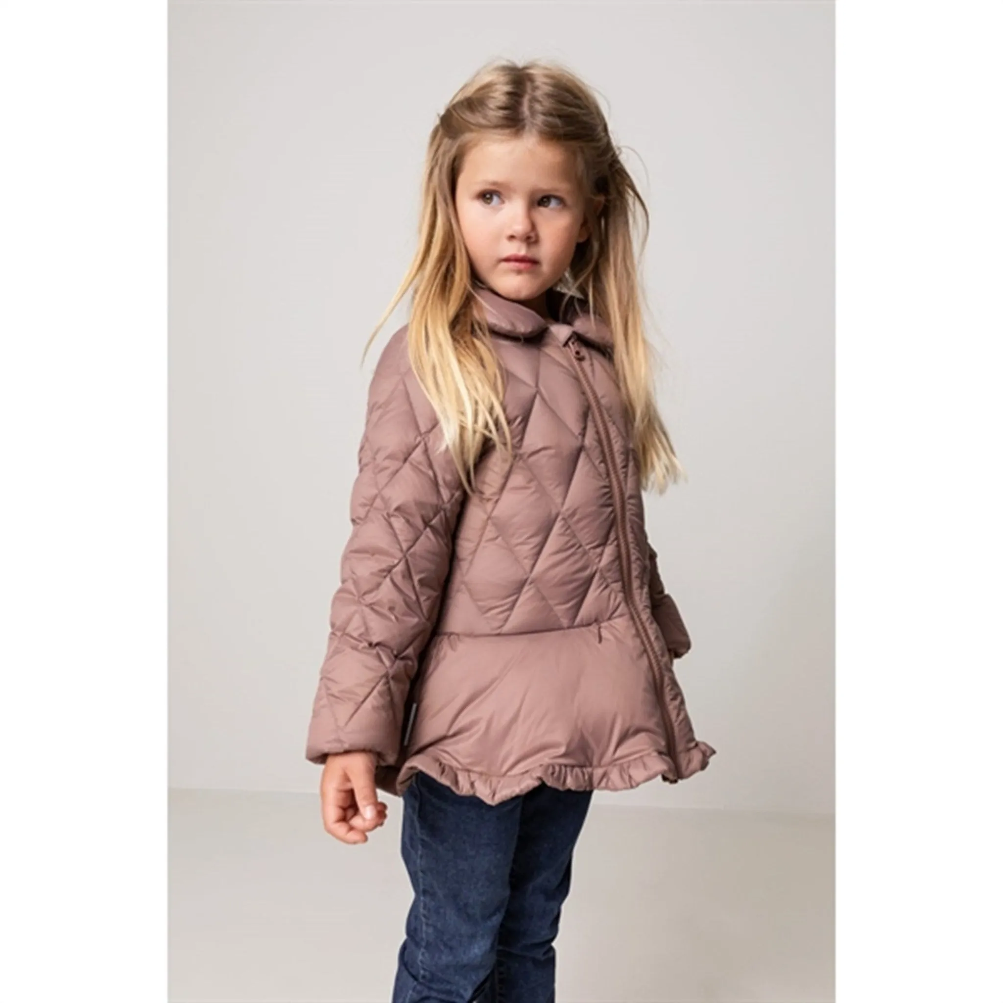 Curve-Enhancing Cropped-Length MarMar Olia Light Puffer Down Jacket Tawny Rose