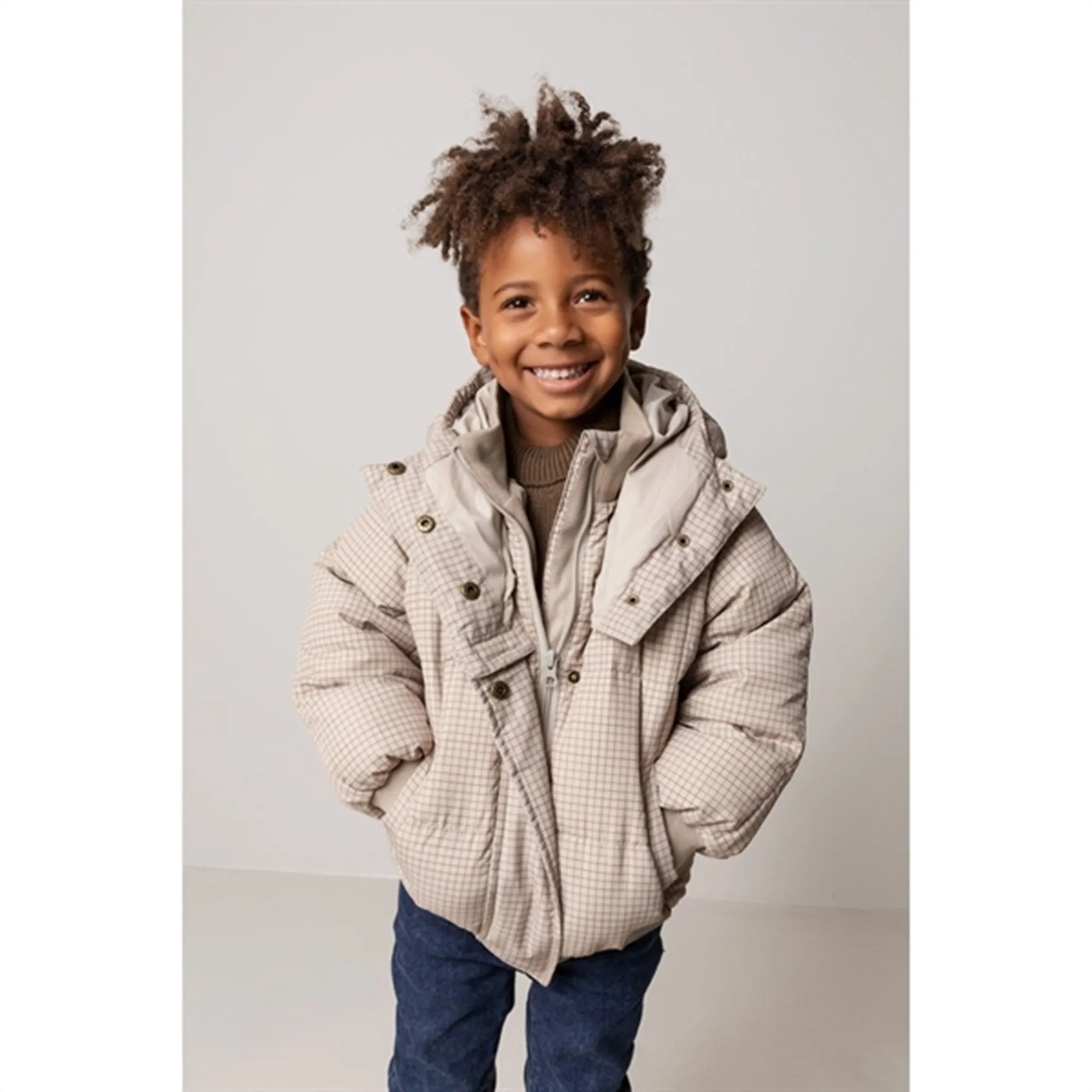 Abrasion-resistant MarMar Otis Puffer Down Jacket Wood Check